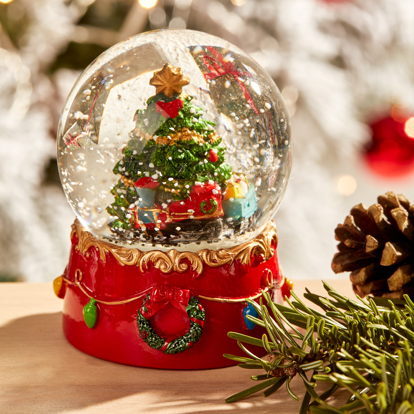 Karaca Home Tree With Train Snow Globe