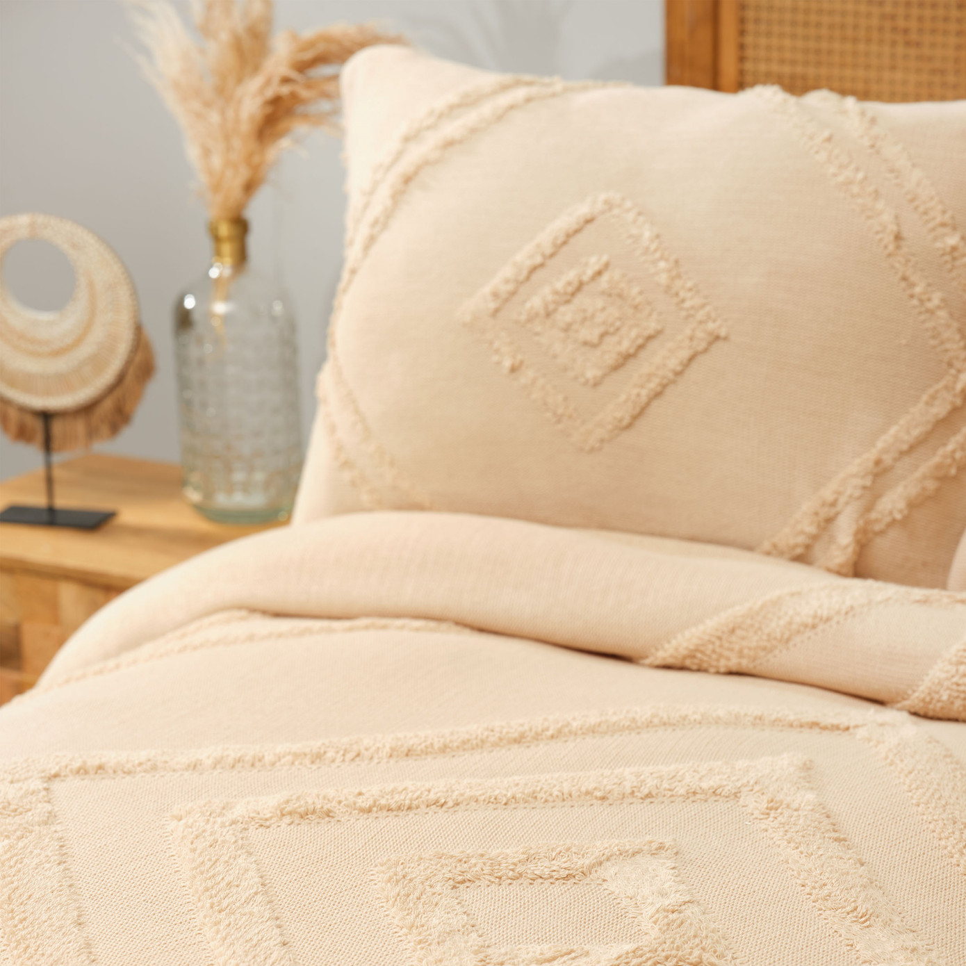 Karaca Home Karlo Beige Double Knitwear Bedspread