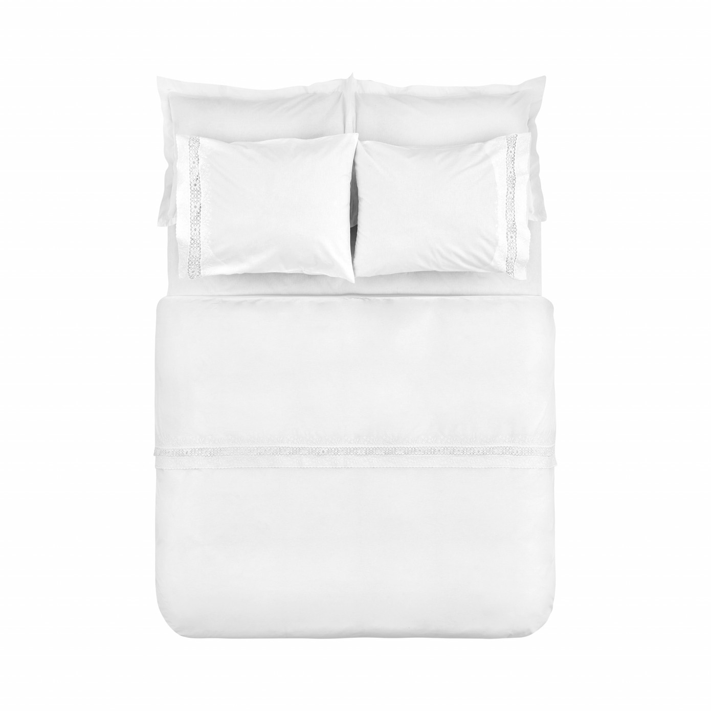 Karaca Home White Collection Mia Lace Double Duvet Cover Set White