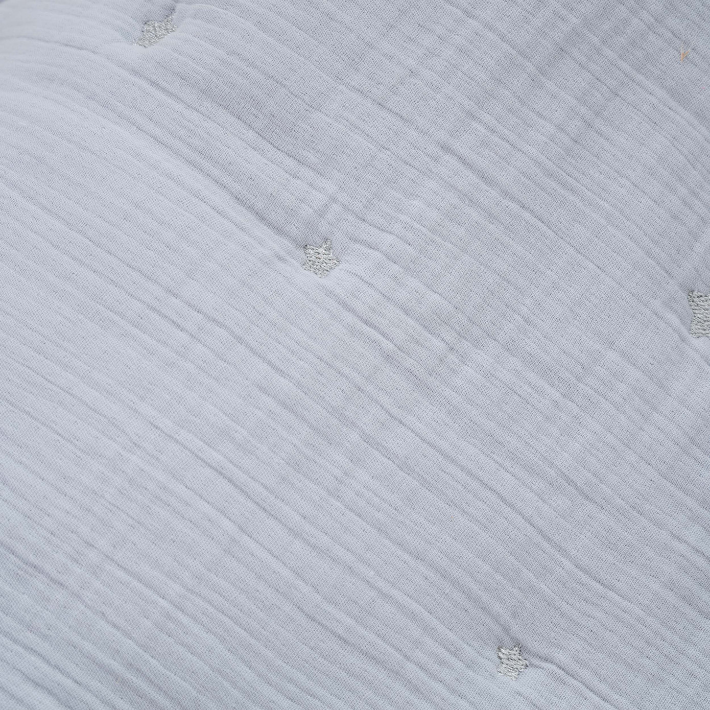 Karaca Home Royale Gray 100% Cotton Muslin Embroidered Private Baby Quilt Set