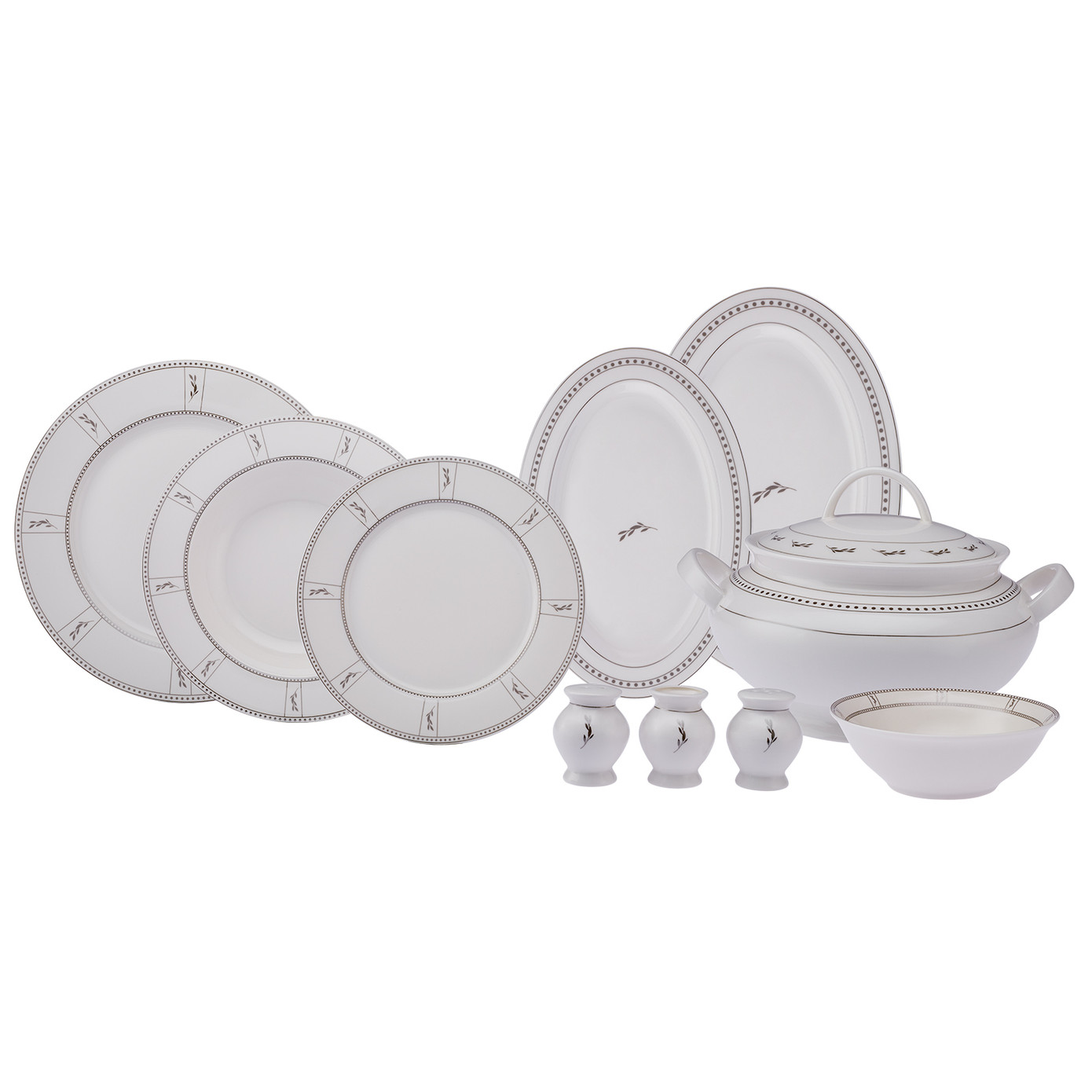 Emsan Olivia New Bone 60 Pieces Dinnerware Set For 12 People New