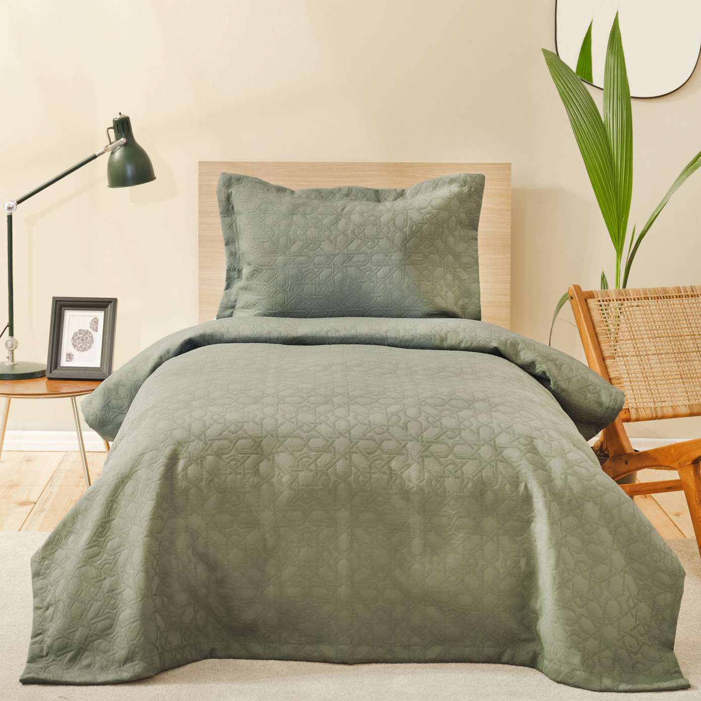 Karaca Home Back To Basic Petrol Double Bedspread