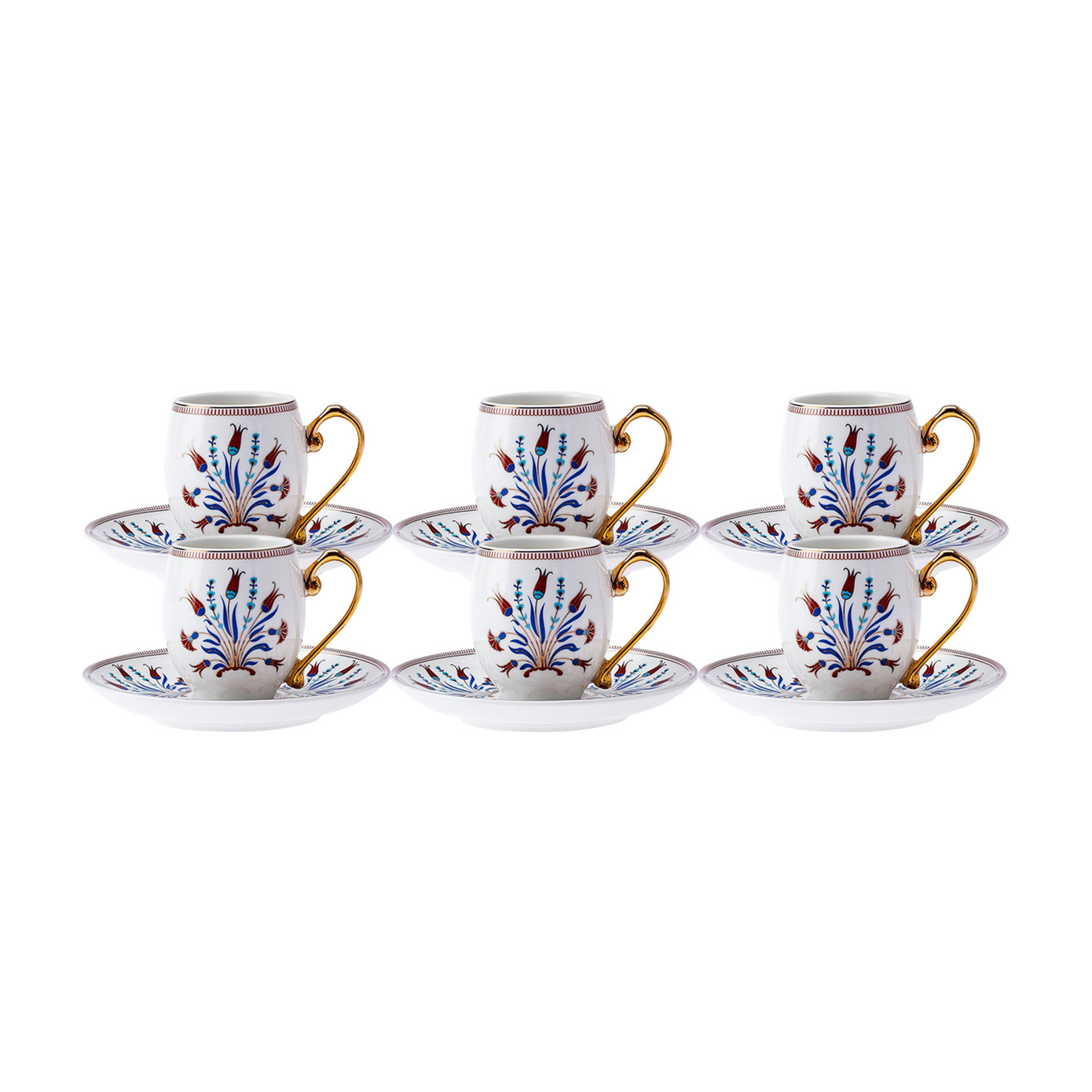 Karaca Finike Set Of 6 Coffee Cups 90 Ml