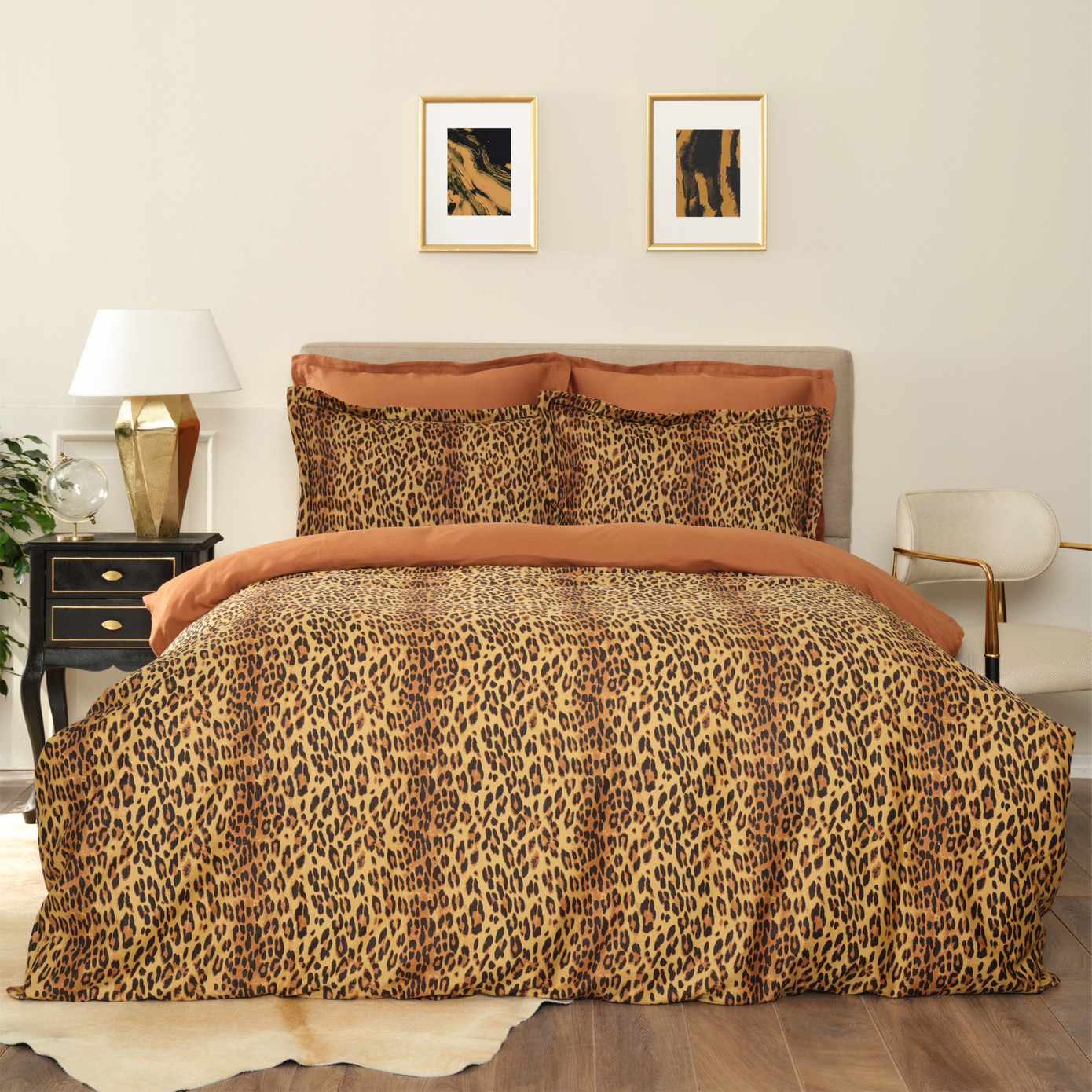 Karaca Home Piero Brown Double Satin Duvet Cover Set