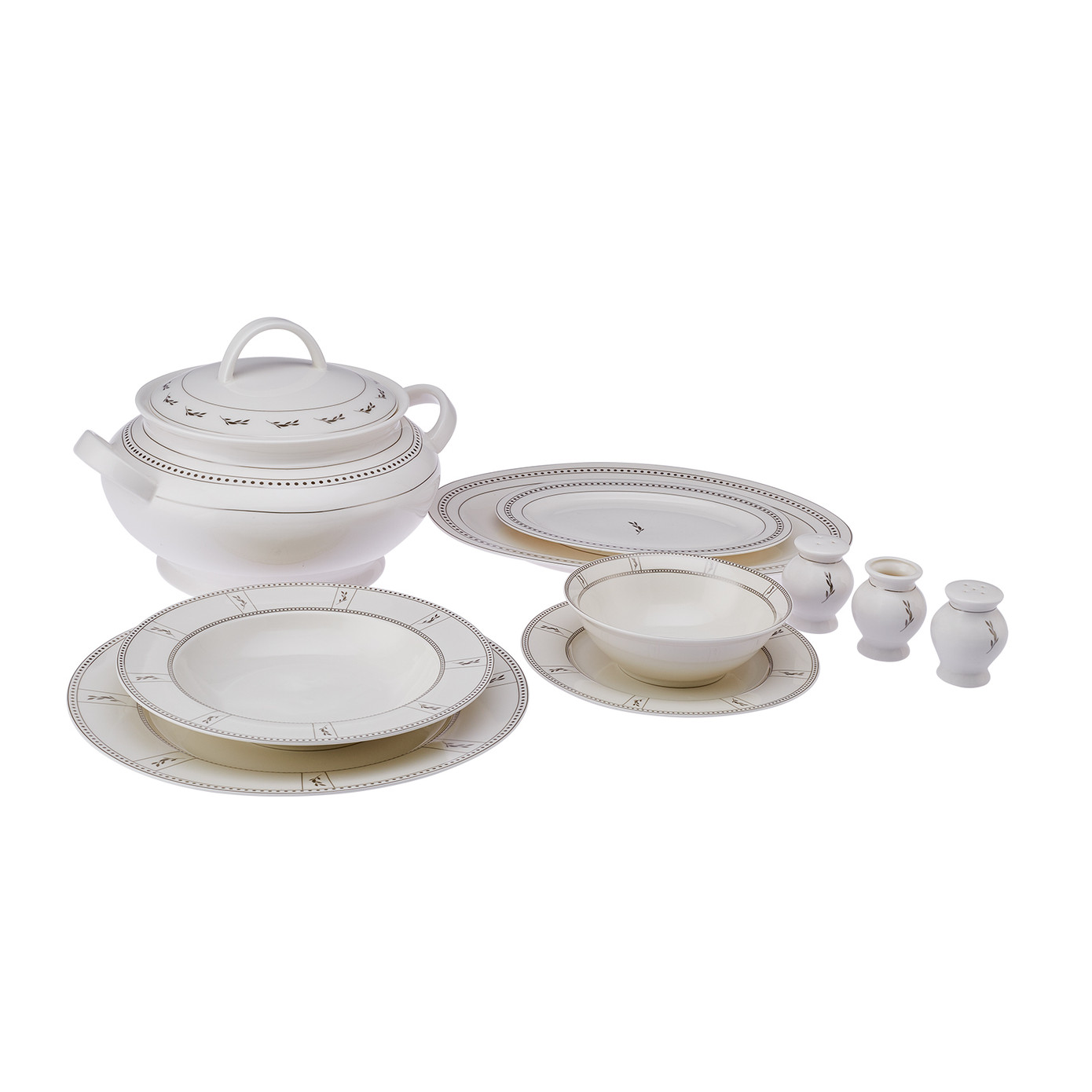 Emsan Olivia New Bone 60 Pieces Dinnerware Set For 12 People New