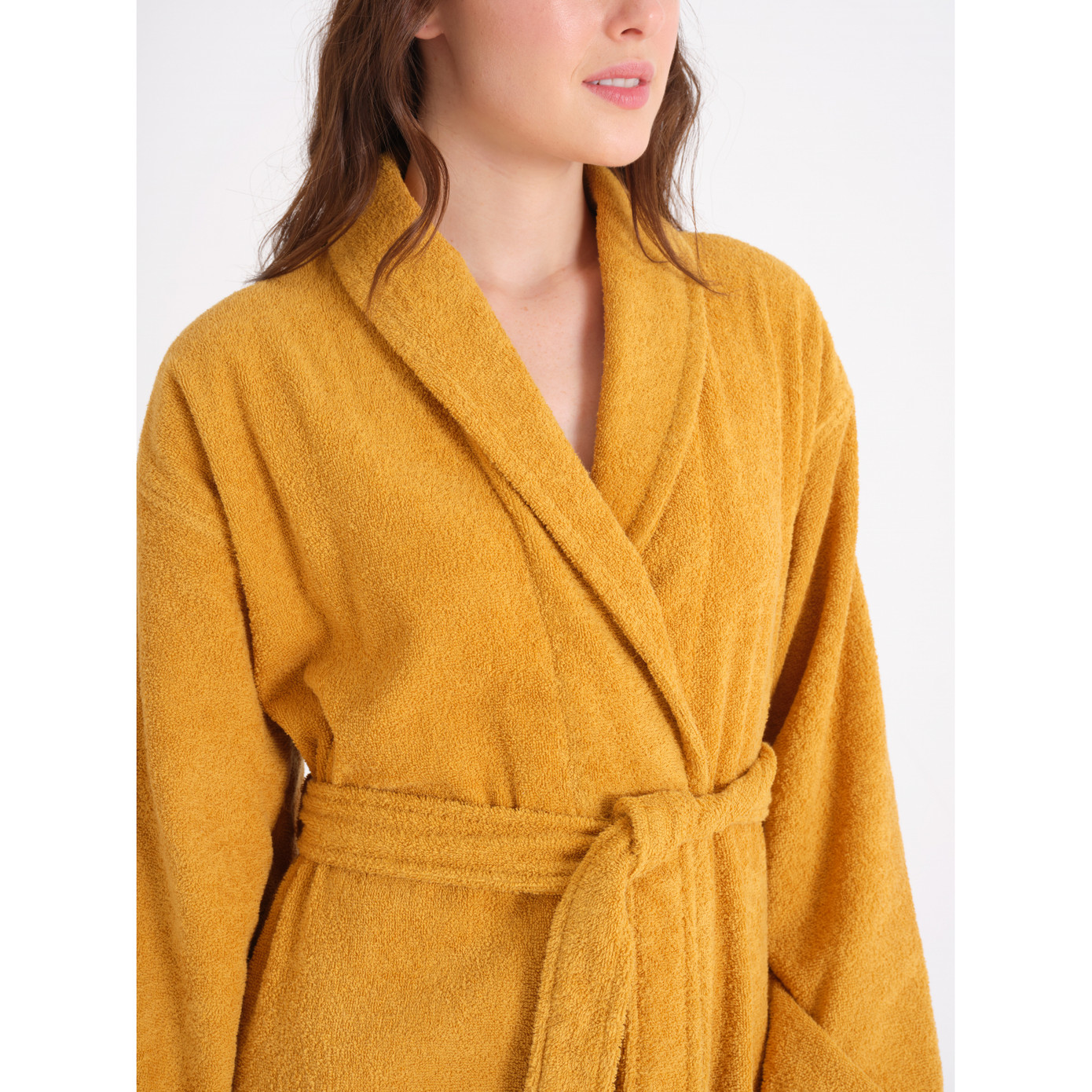 Karaca Home Barcelona Mustard Slim 100% Cotton Bathrobe S/M