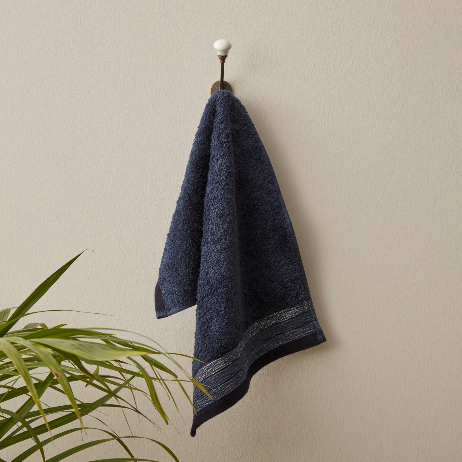 Karaca Home Young Denim Waves 100% Cotton Hand Towel 30x50 Cm Blue