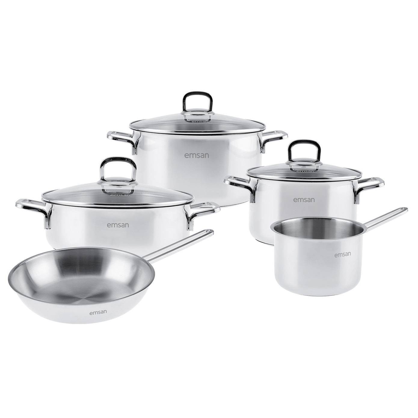 Emsan Cocinero 8 Pieces Steel Cookware Set