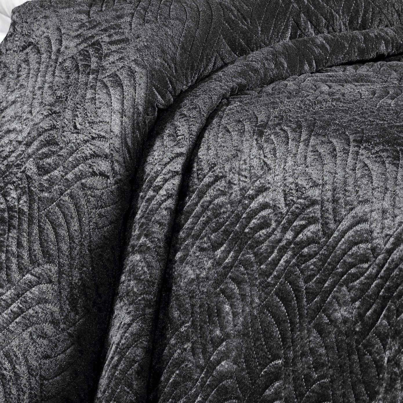 Karaca Home Lamia Anthracite Velvet Single Bedspread