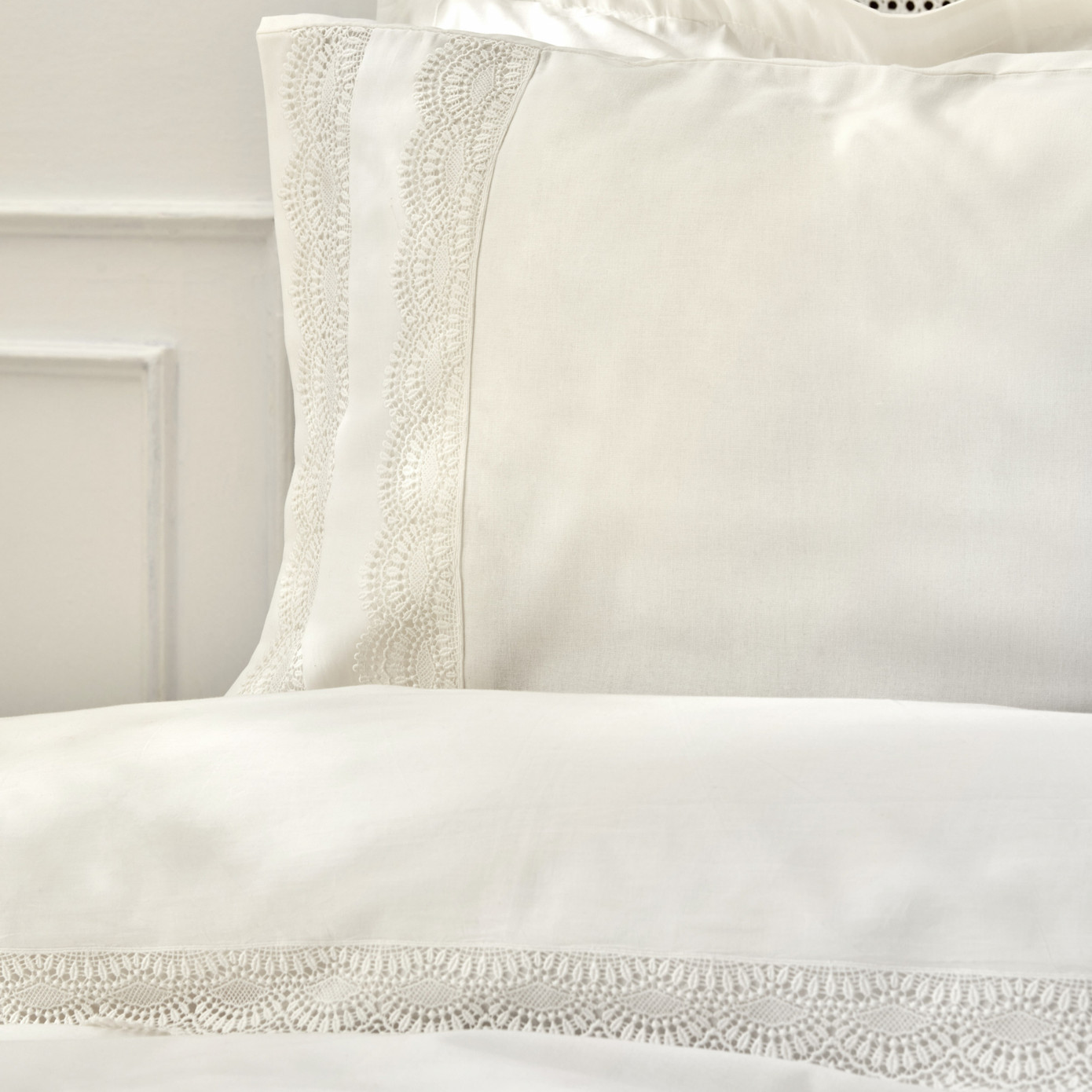 Karaca Home White Collection Quin Double Lacy Duvet Cover Set White