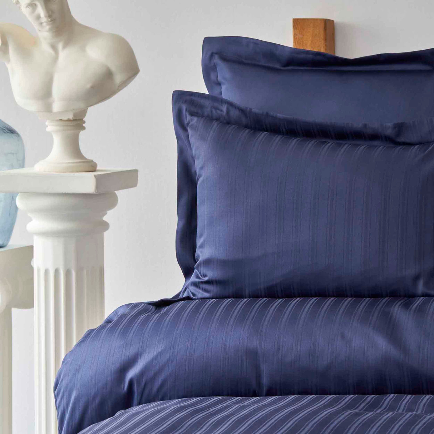 Karaca Home Charm Bold Navy Blue 100% Cotton Satin Single Duvet Cover Set