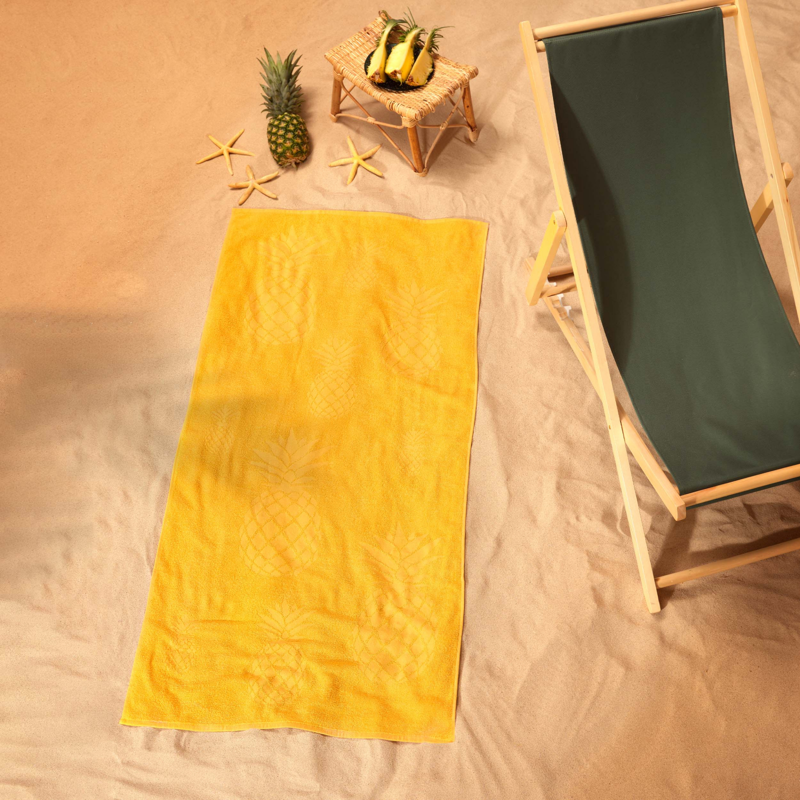 Sarah Anderson Pineapple Beach Towel Yellow