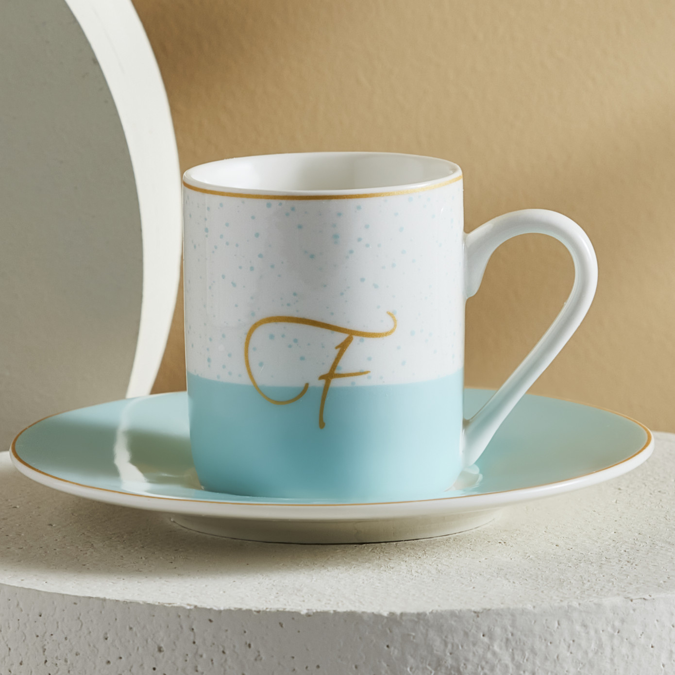 Karaca F Letter Single Porcelain Coffee Cup 100 Ml