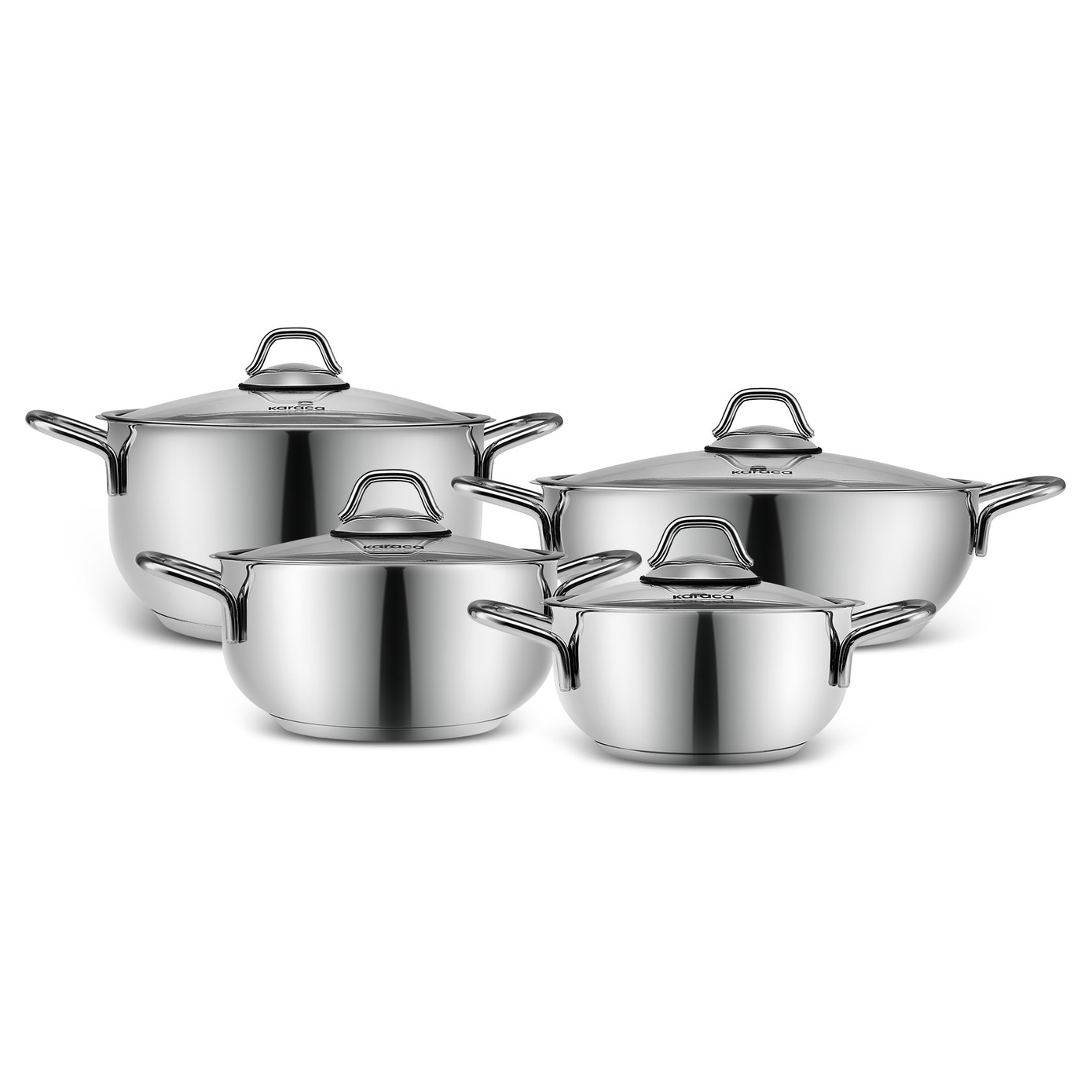 Karaca Fulya 8 Pieces Steel Cookware Set