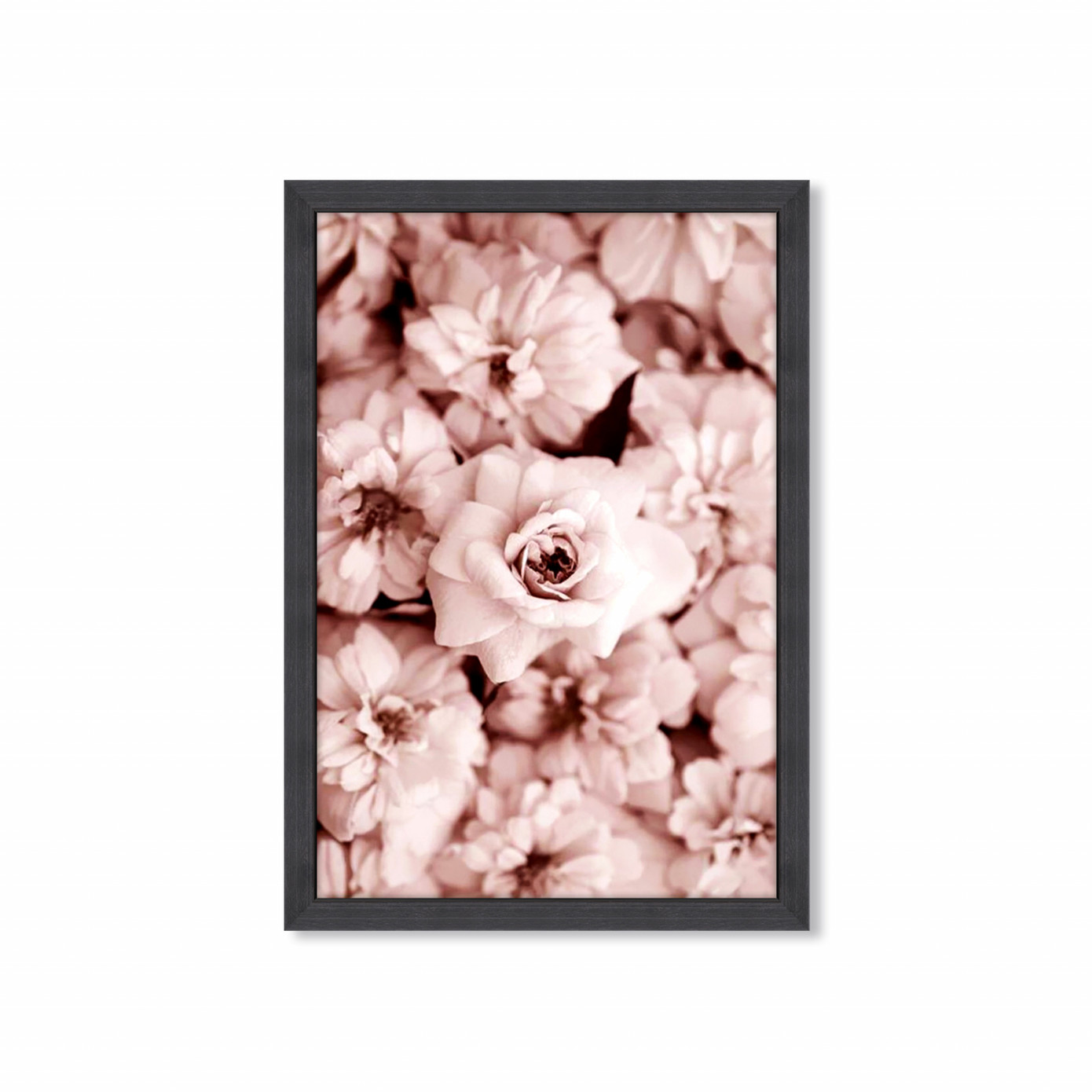 Karaca Home Pink Flowers Frame View Painting