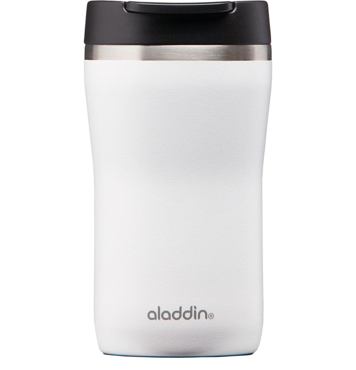 Aladdin Cafe Thermavac Leak-Lock White Stainless Steel Hand Thermos Mug 0.25 Lt