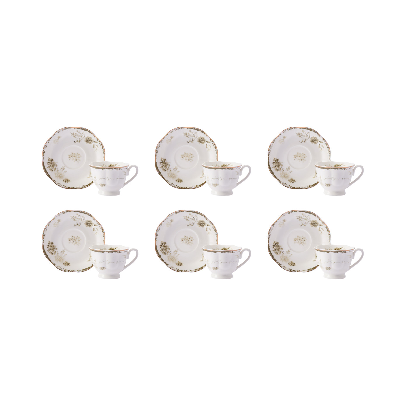 Karaca Antique Set Of 6 Coffee Cups 80 Ml