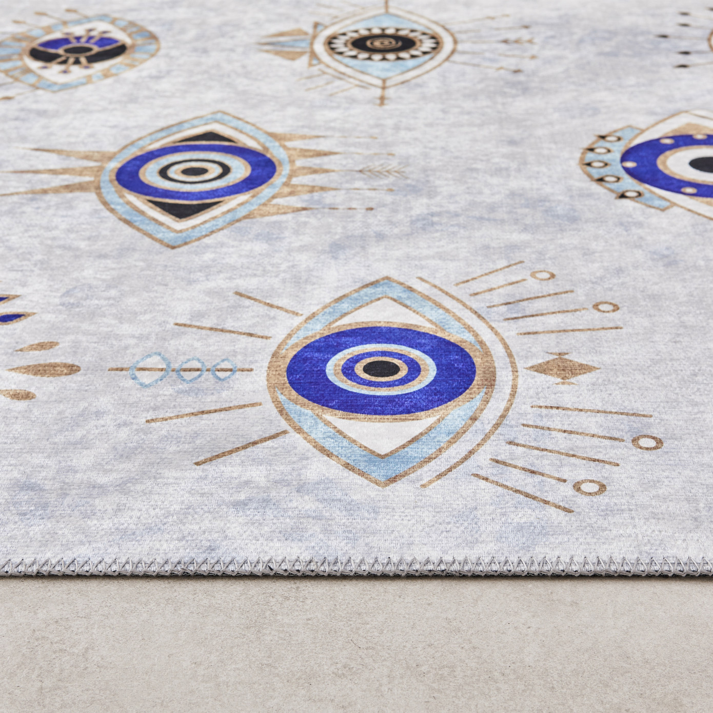 Cashmere Carpet Decorative Art Kitchen Evil Eye 80x300 Cm