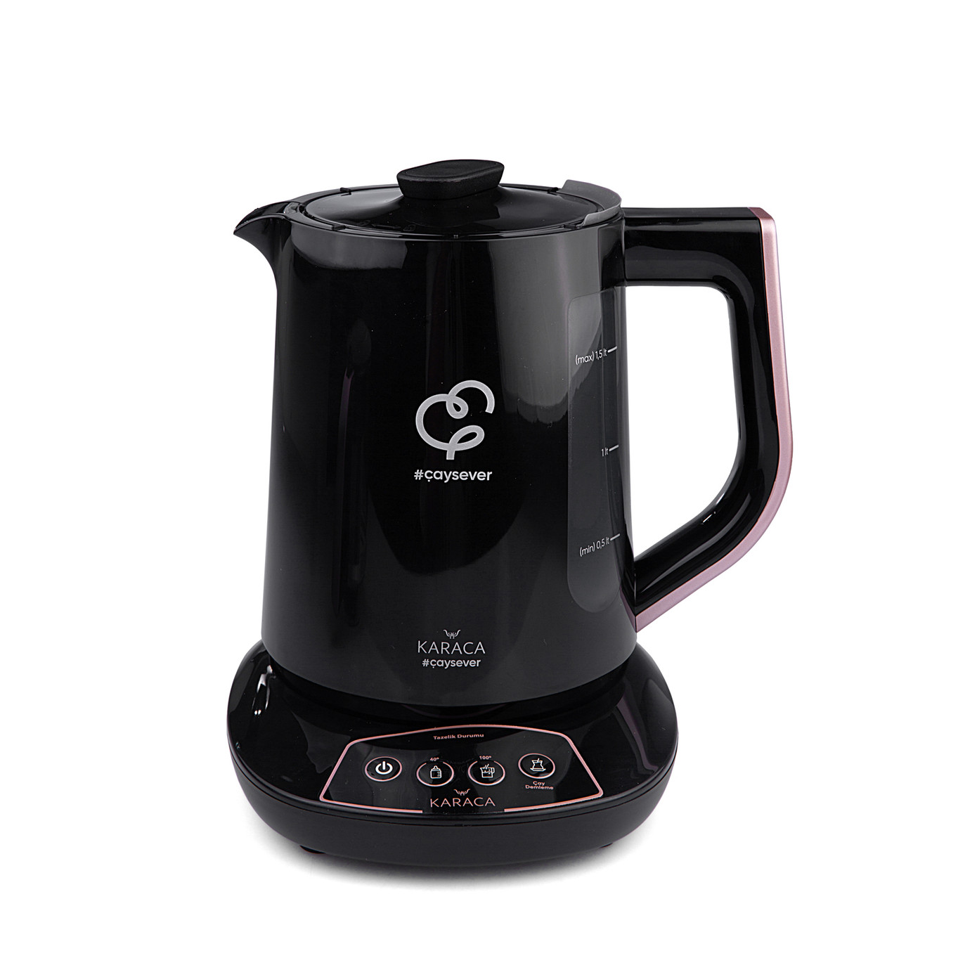 Karaca Çaysever 3 In 1 Talking Tea Maker Kettle And Water Preparation 1700W Rosegold