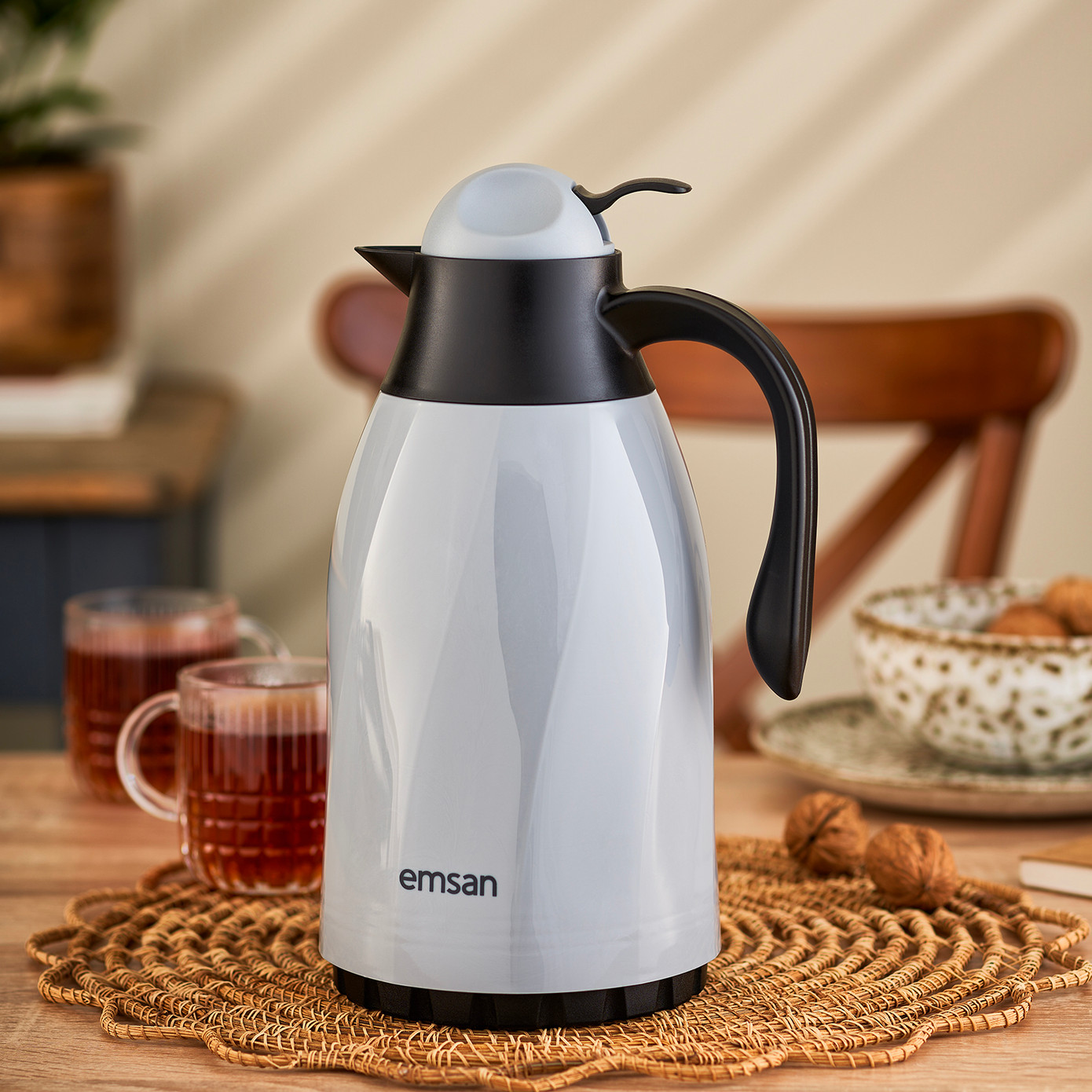 Emsan Sırça Thermos 1.3 Liter Gray