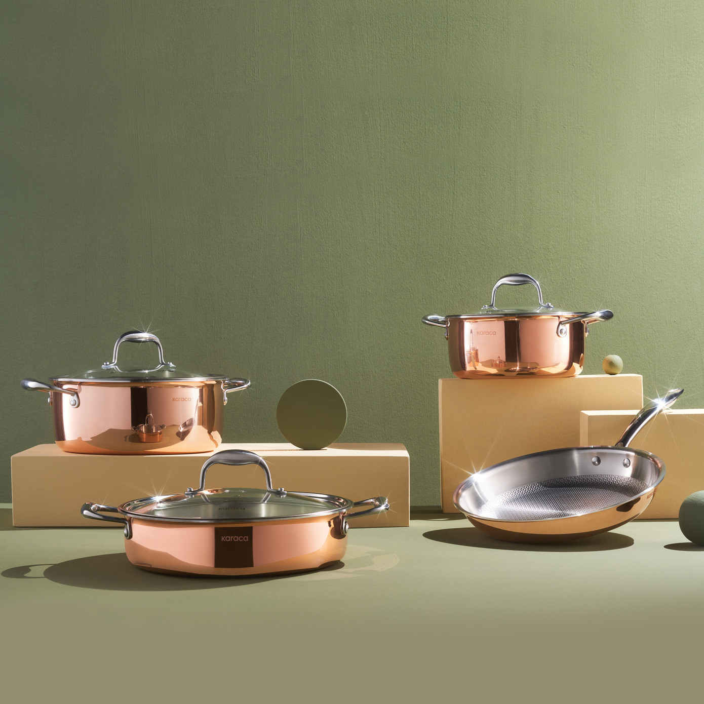 Karaca 3Ply Power Steel Copper 7 Piece Cookware Set