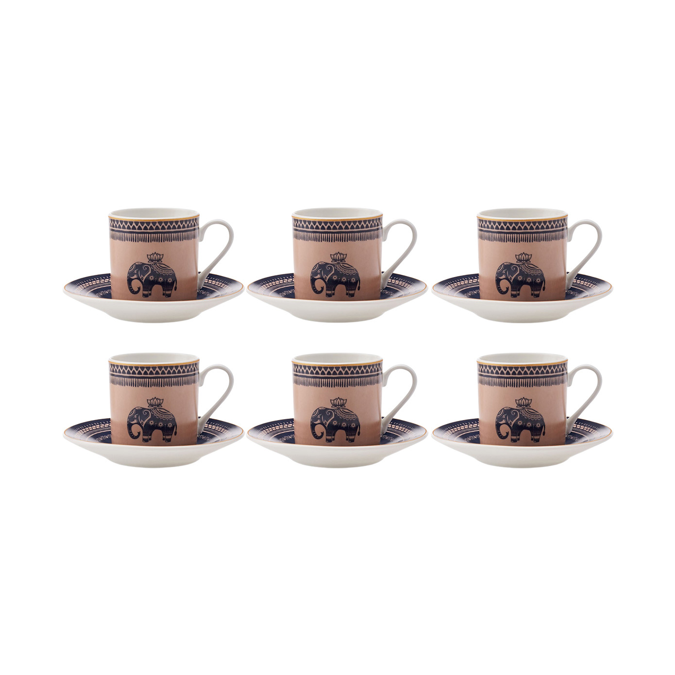 Karaca Fil Set Of 6 Coffee Cups 80 Ml