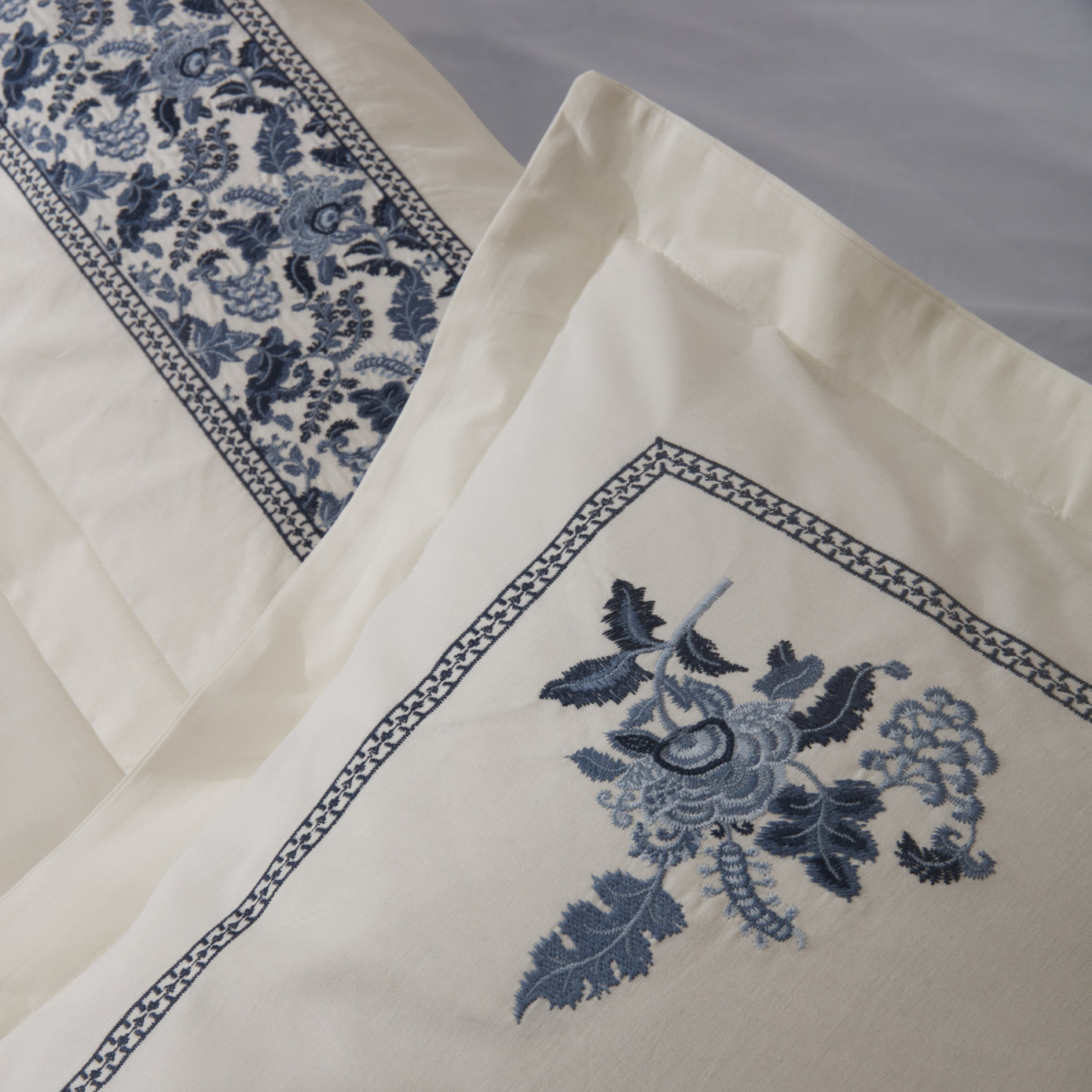 Karaca Home Lima 100% Cotton Double Embroidered Duvet Cover Set White