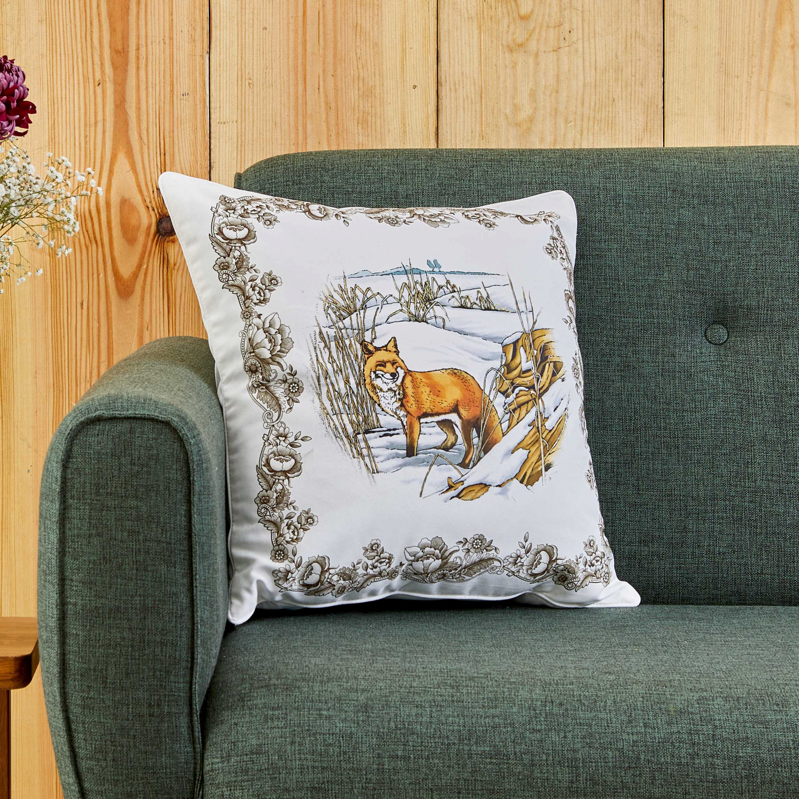 Karaca Home Legend Grove Fox Filled Pillow 45x45 Cm