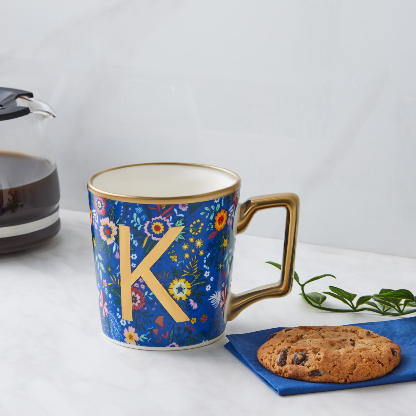 Karaca Flower Mug With Letter K