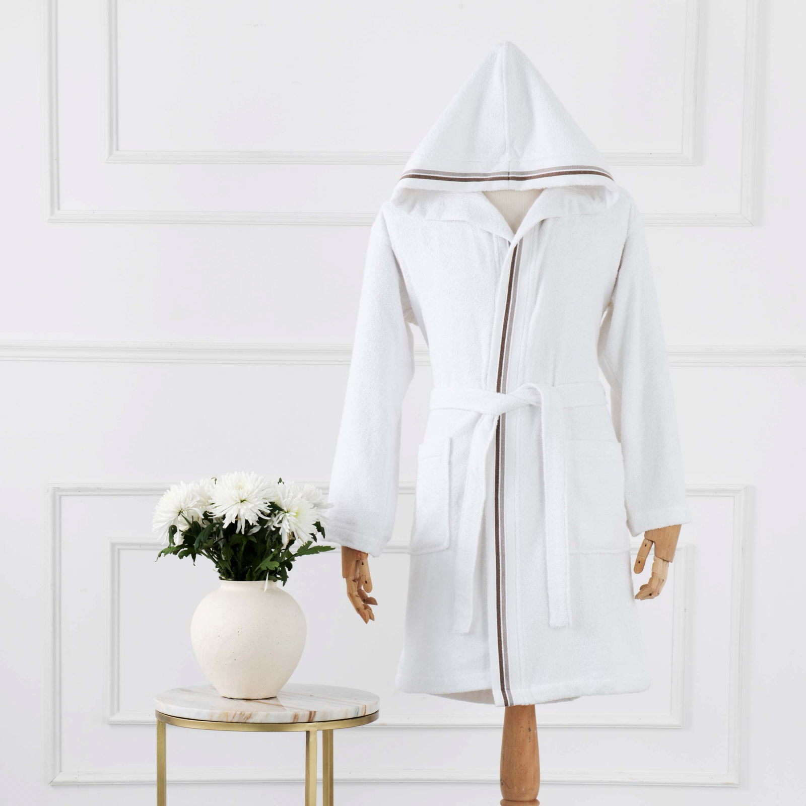 Karaca Home White Col Beige Melange Bathrobe S/M