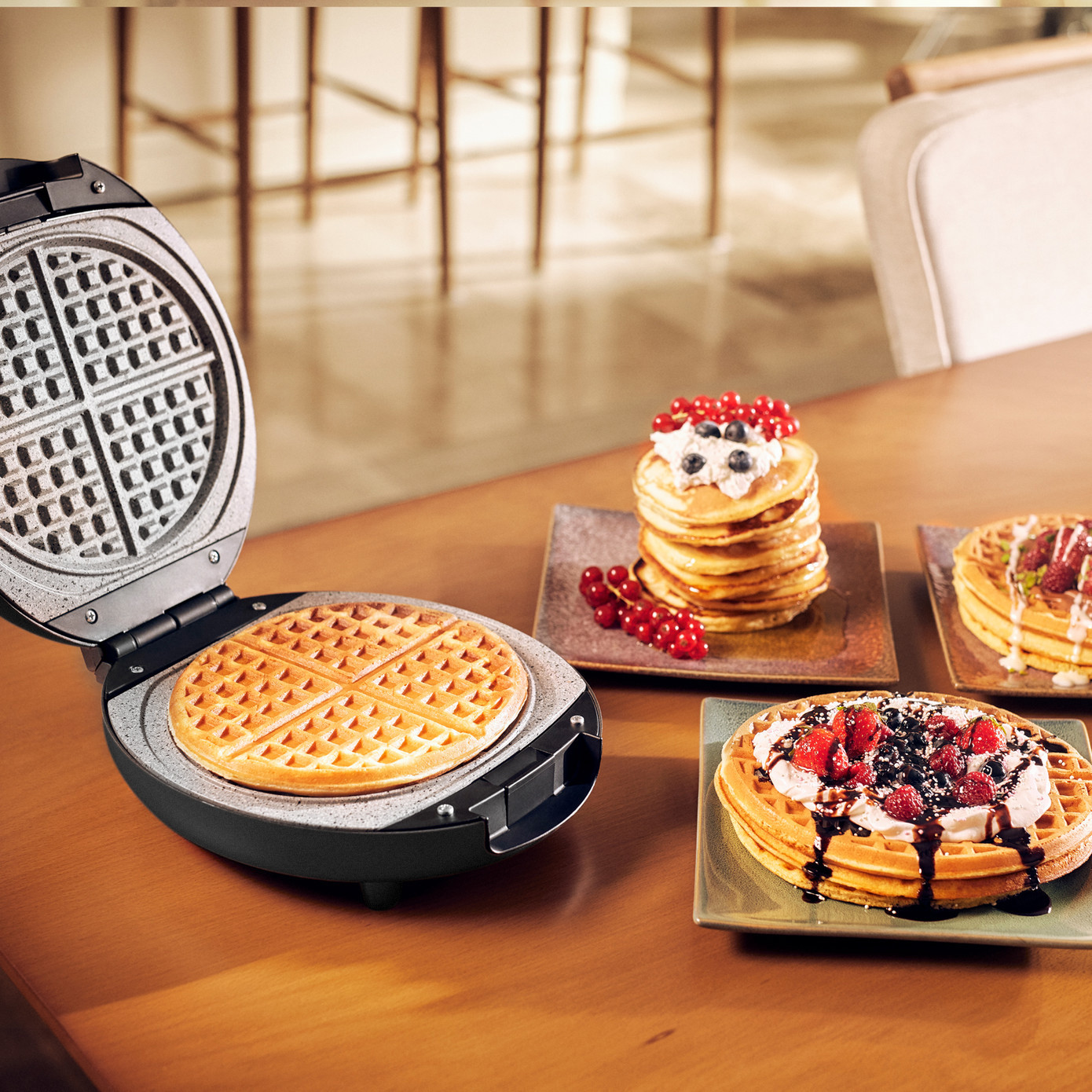 Karaca Funday Rosegold Removable Plate Waffle Maker 1000W