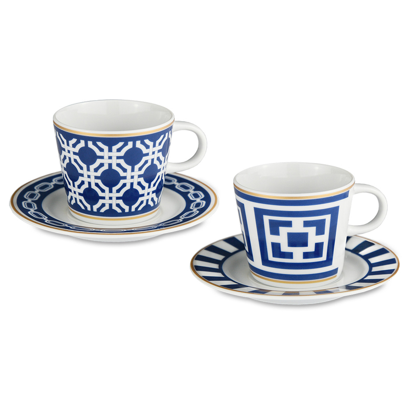 Baci Milano Infinity 2 Person Porcelain Coffee Cup Set