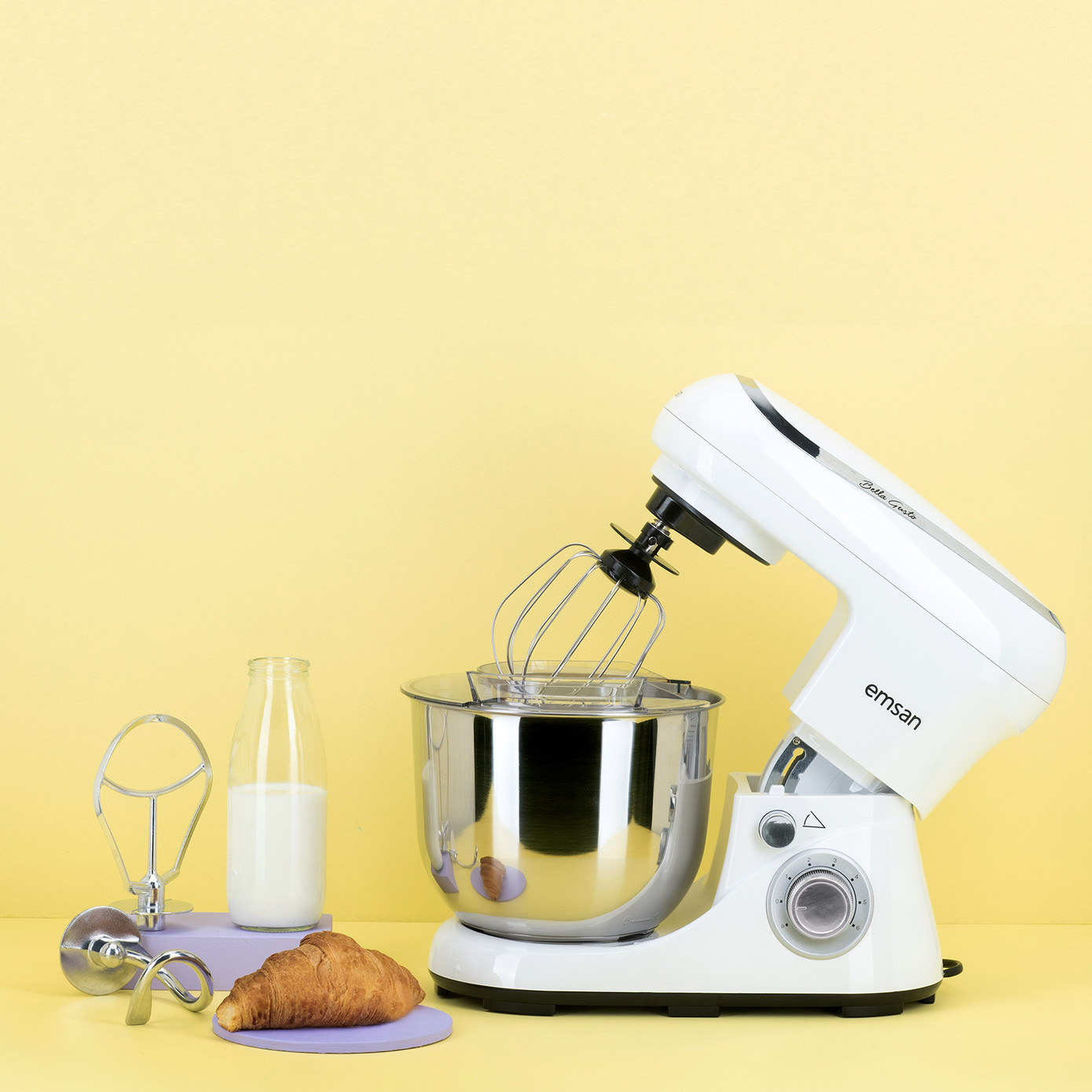 Emsan Bella Gusto White Stand Mixer Kitchen Chef 1300W 5 Lt