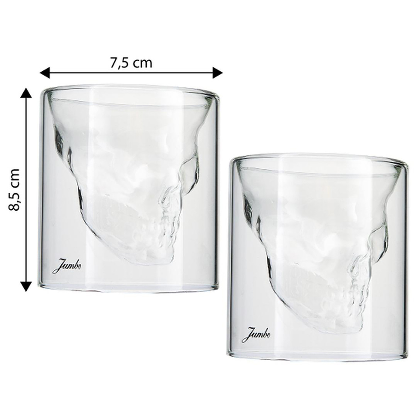 Jumbo Glory Double Wall Skull Glass 150 Ml