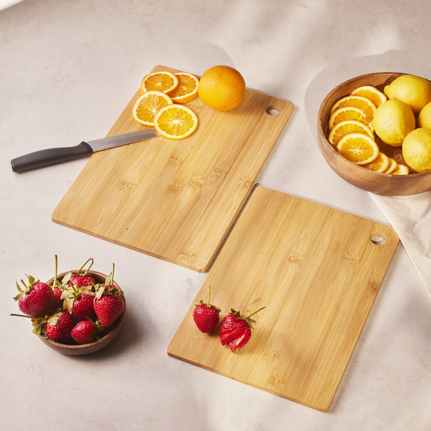 Emsan Bamboo Master Chop 2 Piece Cutting Board