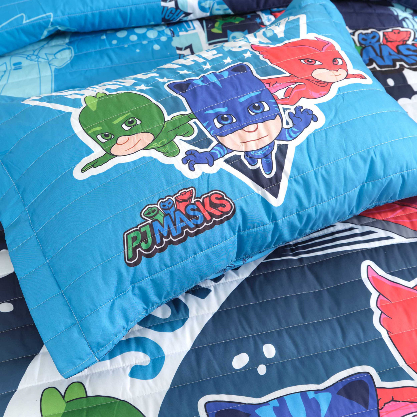 Pj Masks By Karaca Home Save The Sky Blue Single Bedspread