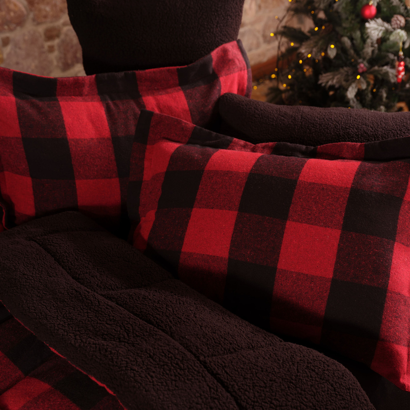 Karaca Home Mountain Red-Black Single Cozy Comfort