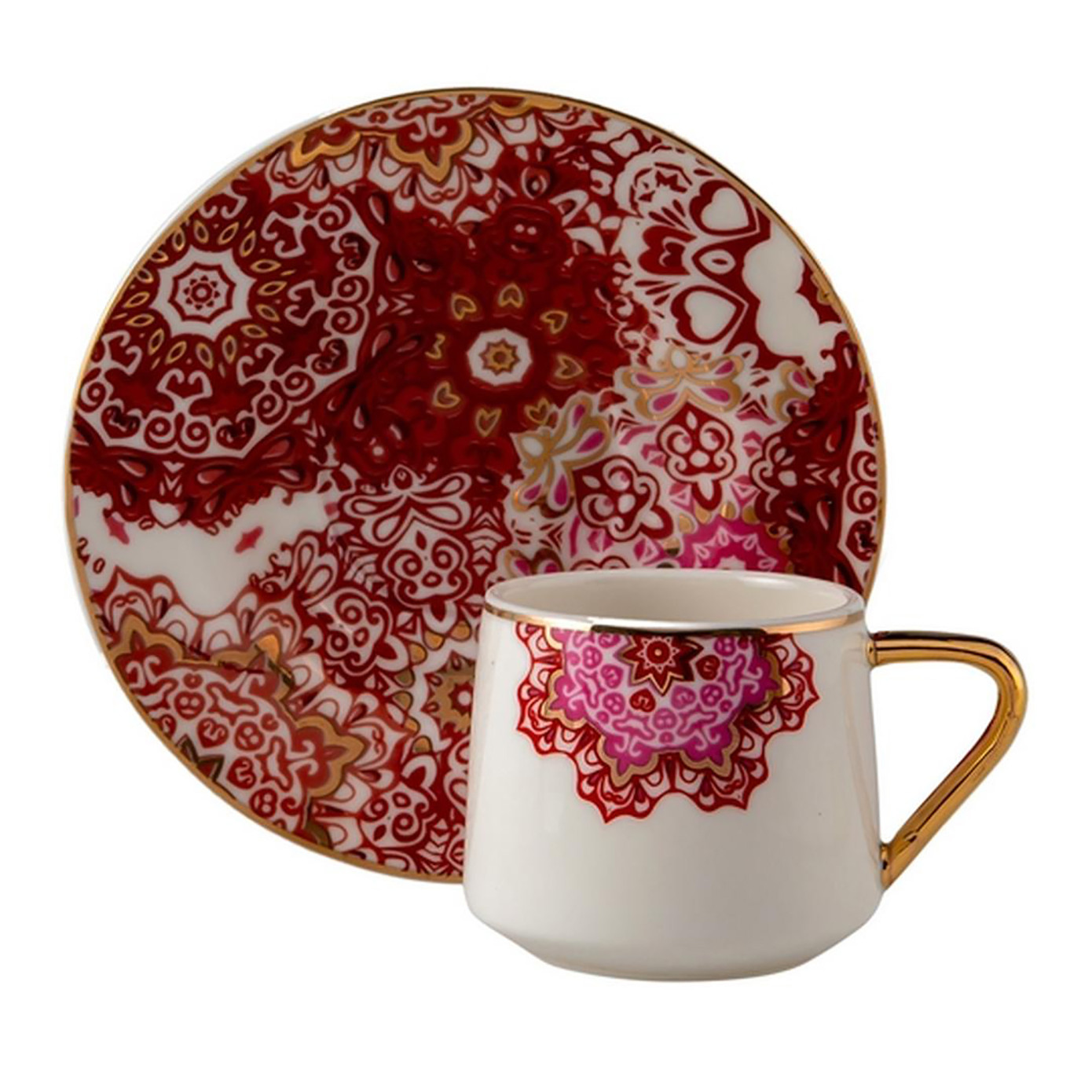 Jumbo Red Lace 2 Pcs Coffee Cup