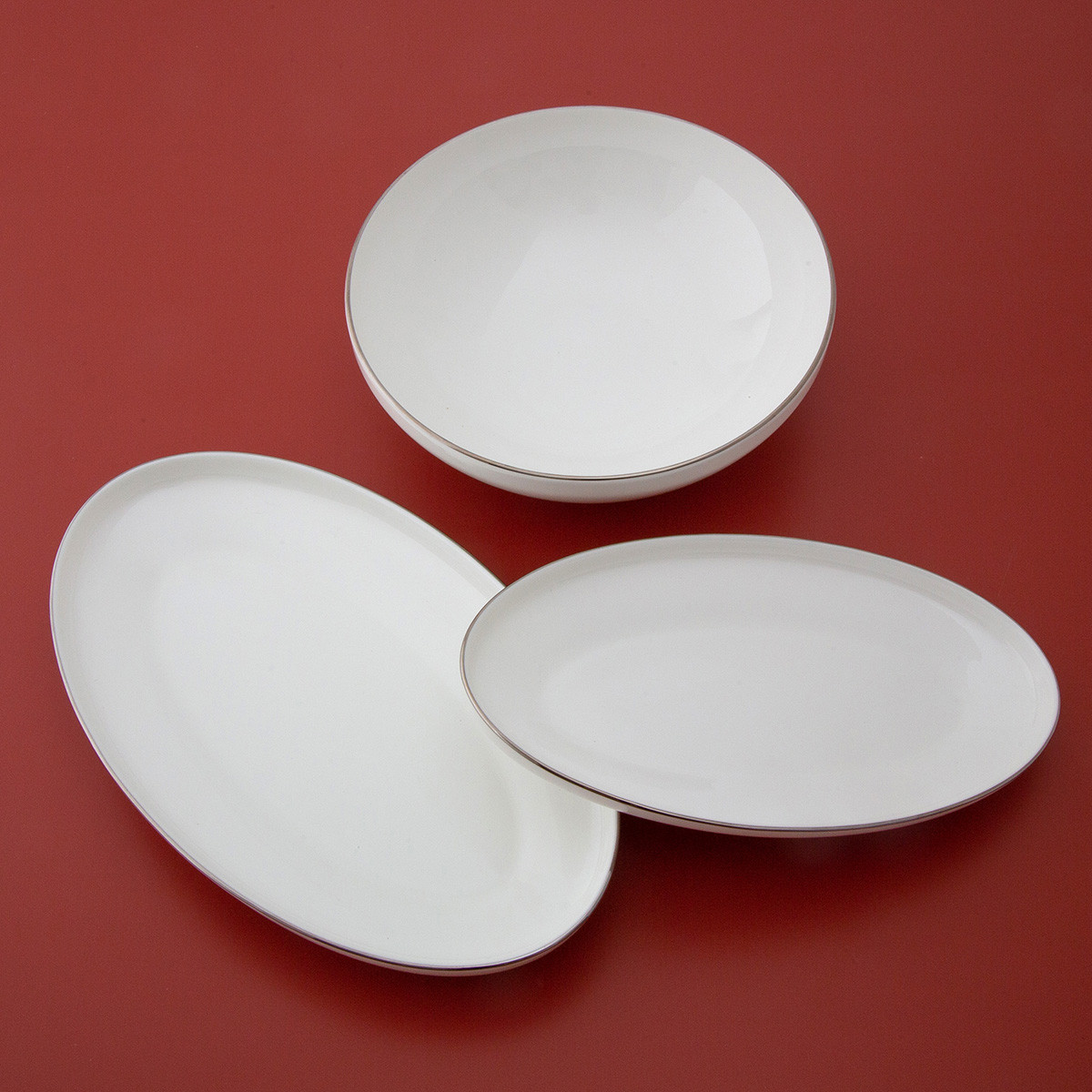 Jumbo Cloud 4 Piece Plate Set Platinum