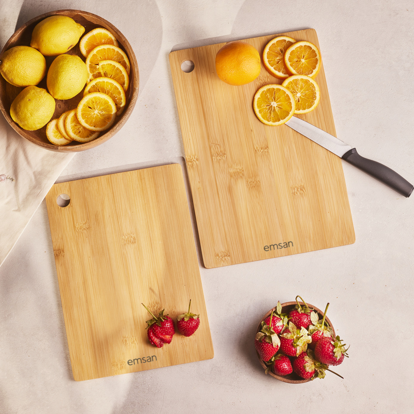 Emsan Bamboo Master Chop 2 Piece Cutting Board