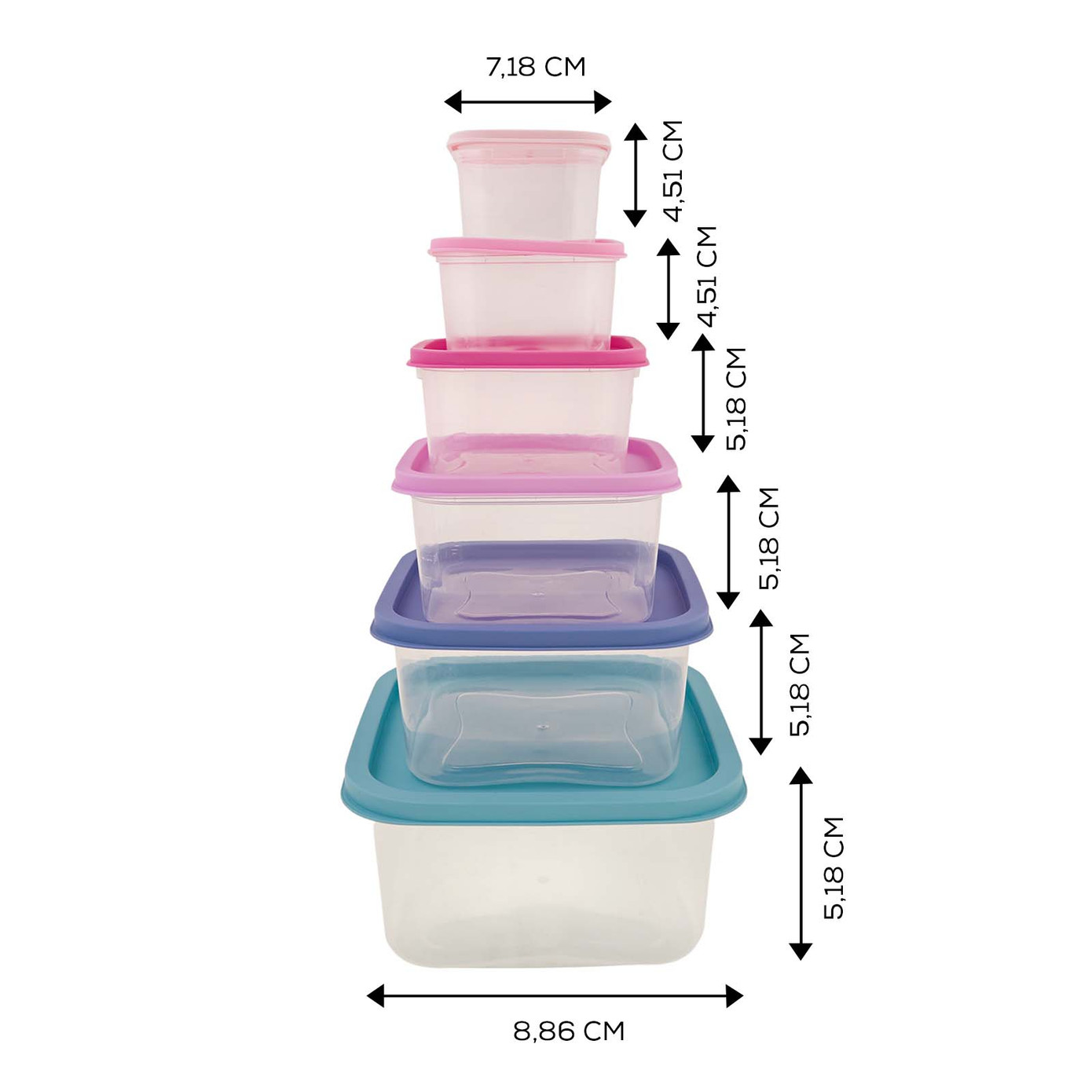 Karaca Dora Purple 6 Piece Storage Container