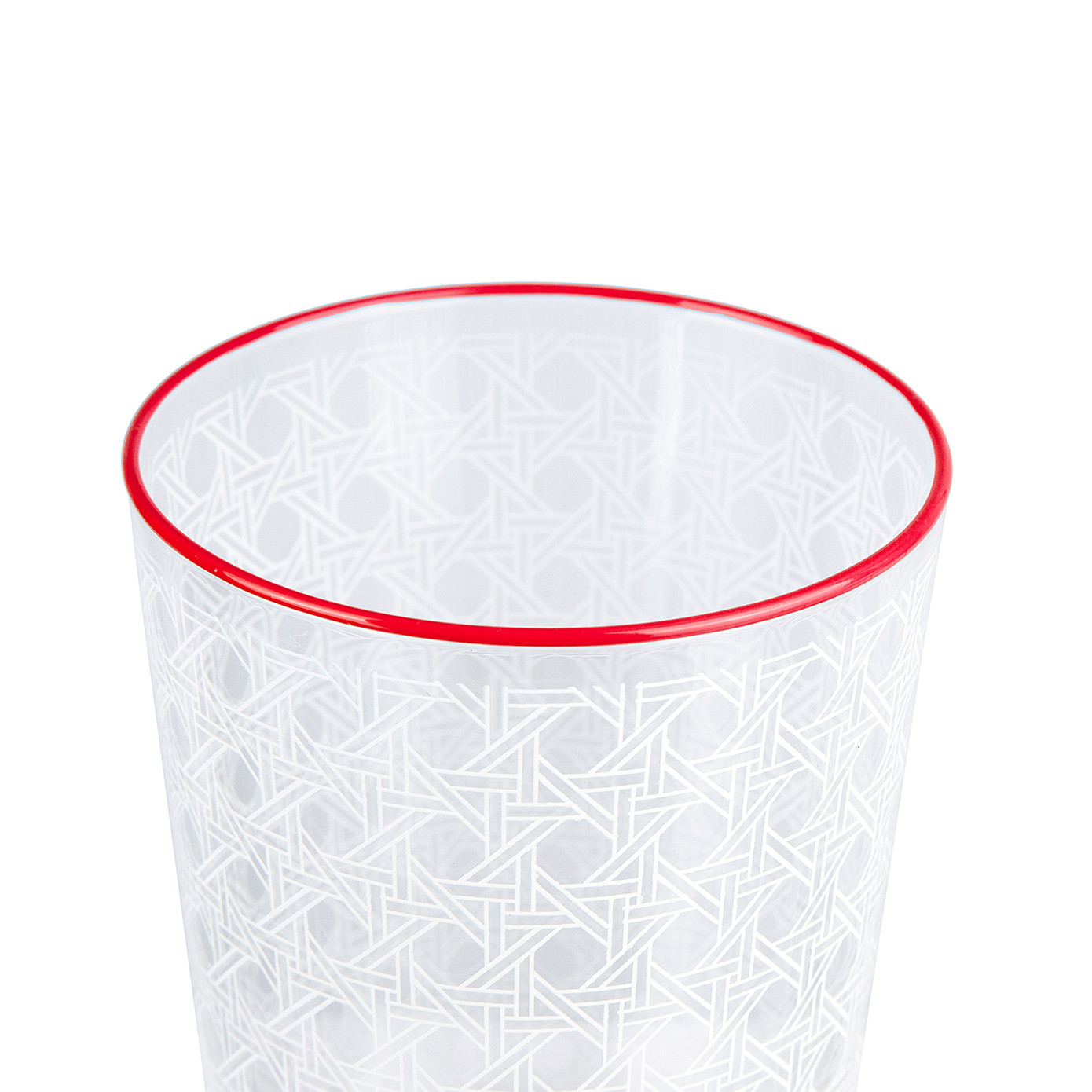 Karaca Blanco Water Glass Red