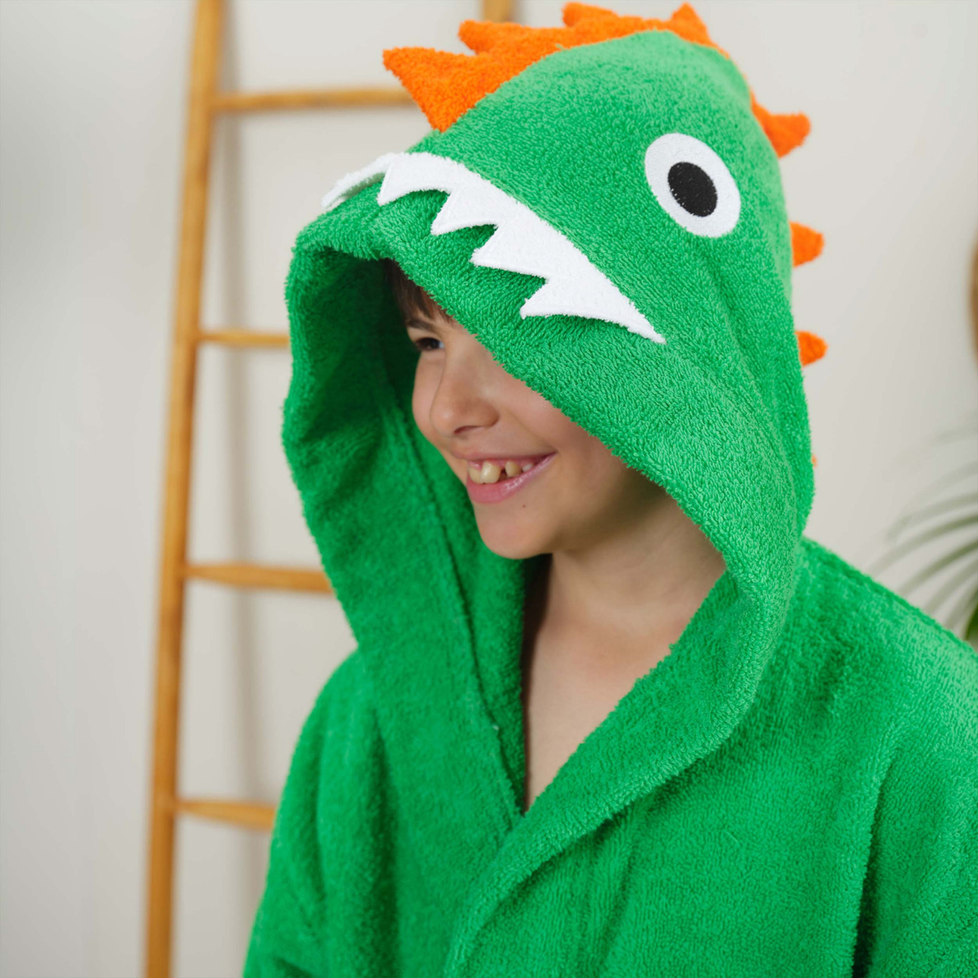 Karaca Home Young Dino 100% Cotton Childrens Bathrobe 6-8 Years