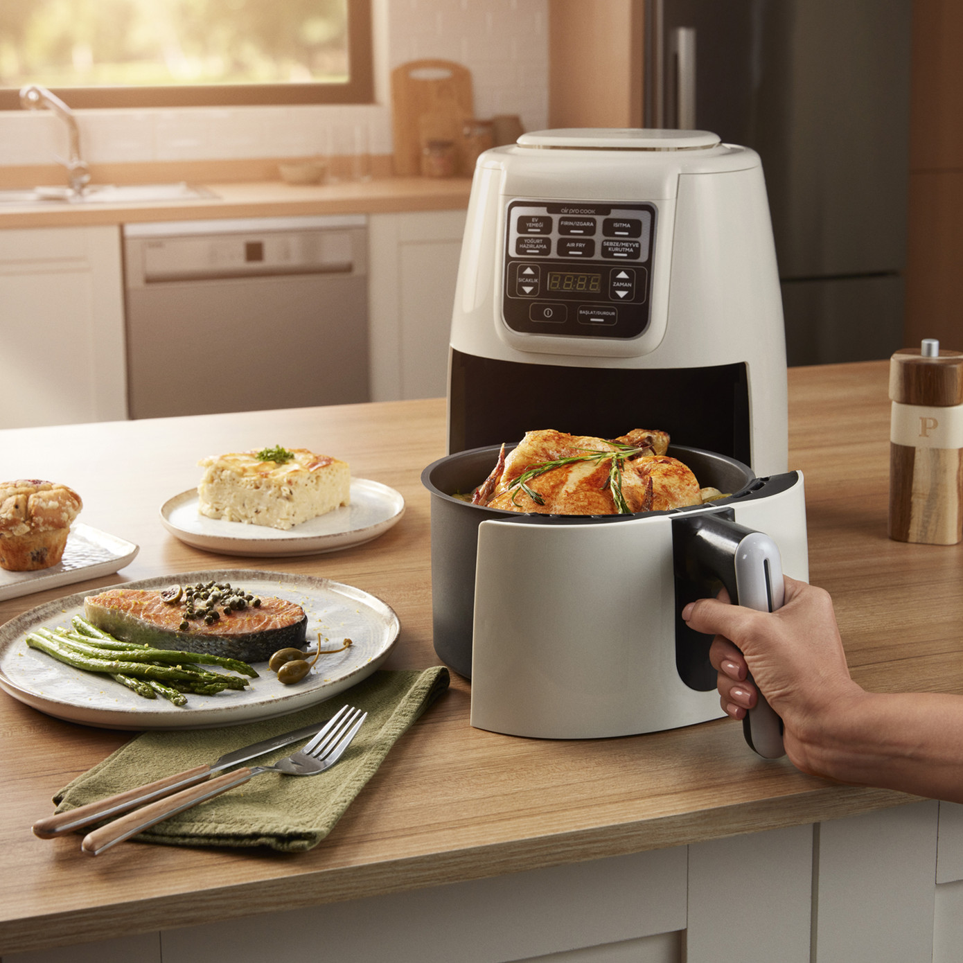 Karaca Air Pro Cook XL 2 In 1 Talking Airfryer Space Gray