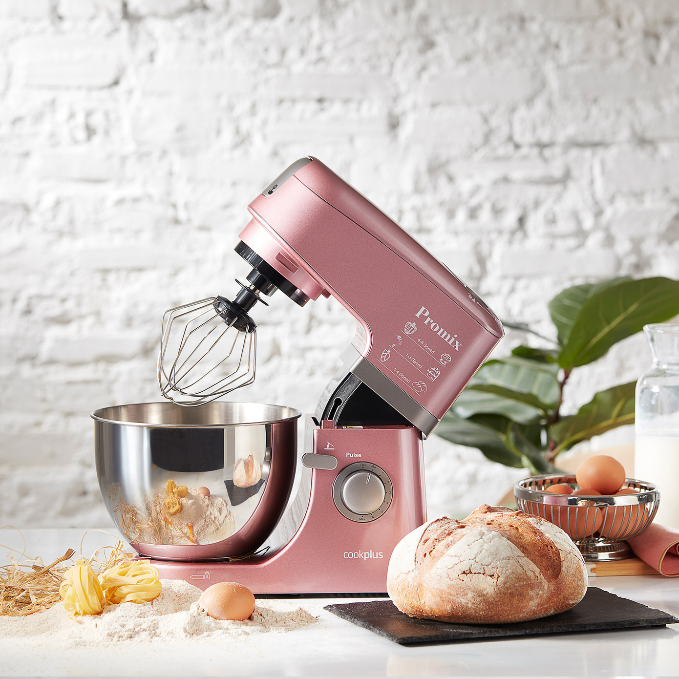 Cookplus Promix Ef802 Stand Mixer 1000W Kitchen Chef, Meat Grinder And Smoothie Blender Pink