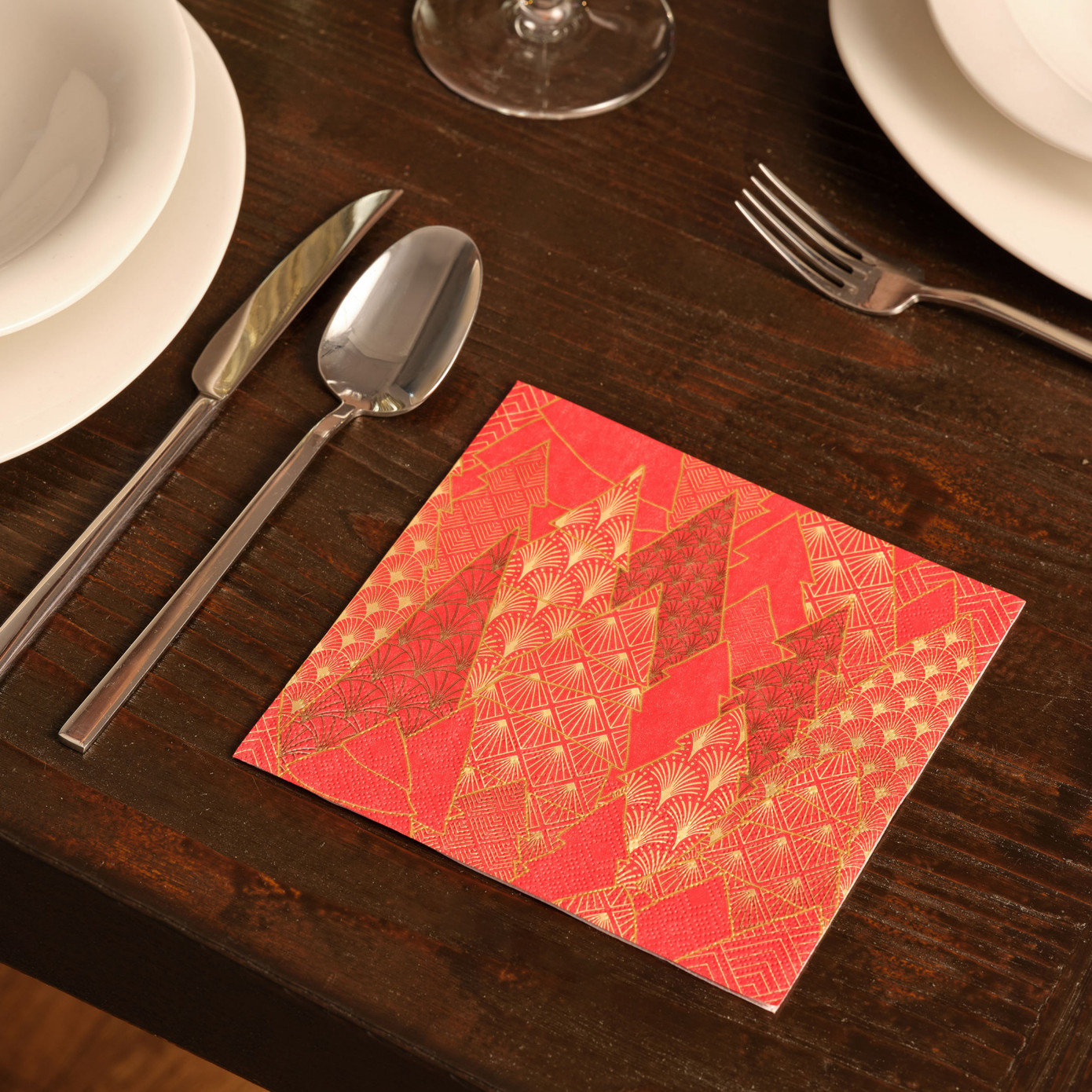 Karaca Home New Year Luxury Trees Red 20 Pcs Paper Napkin