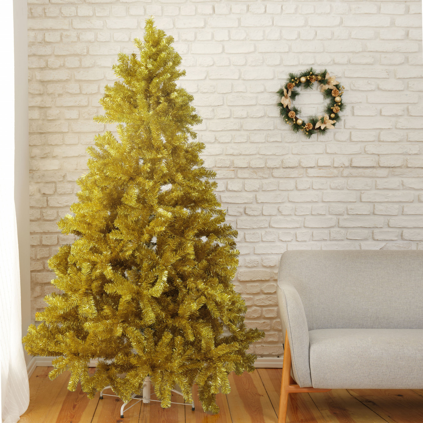 Karaca Home Golden Christmas Pine Tree 210 Cm