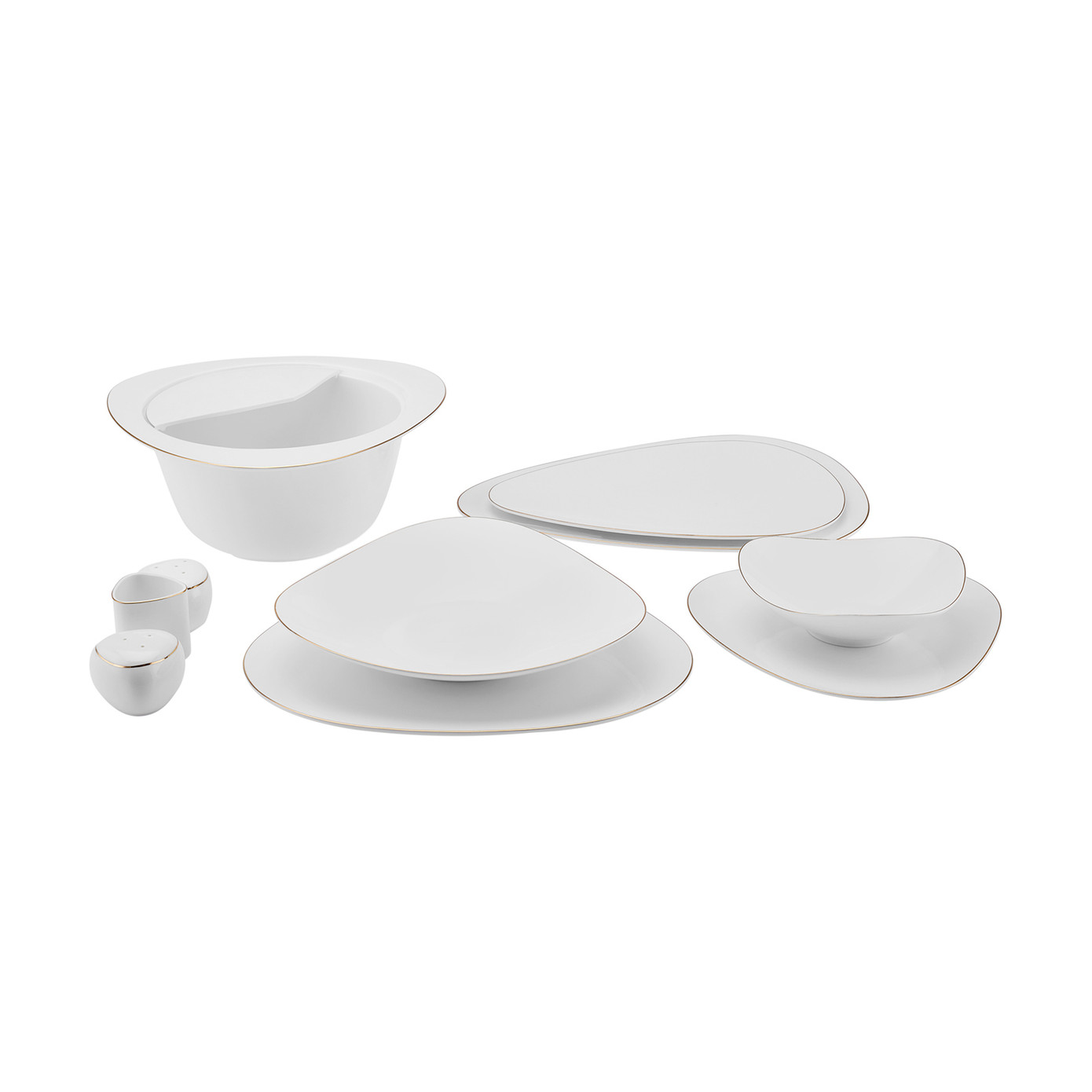 Karaca Fine Pearl Extra Tristan 62 Pieces Dinnerware Set For 12 Persons