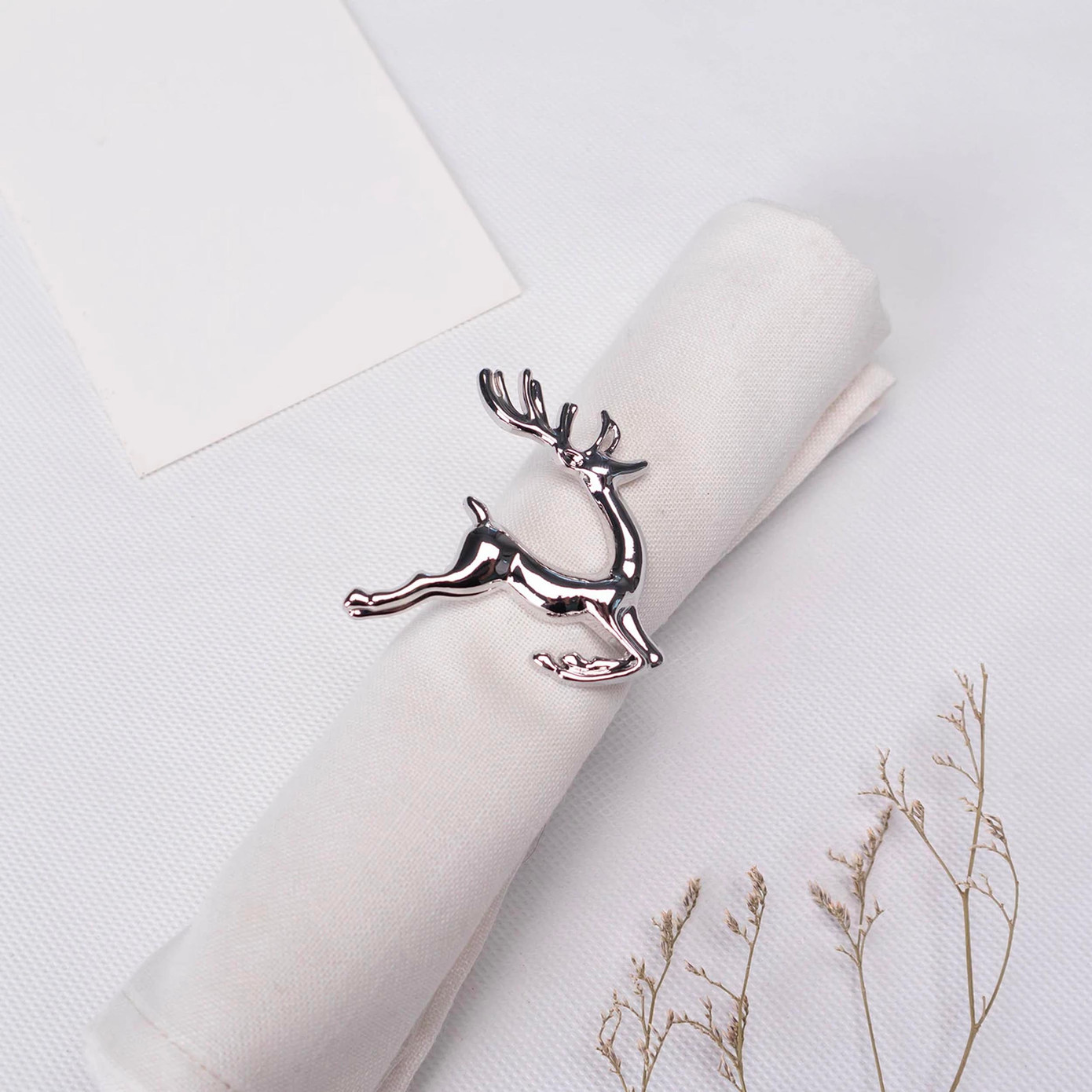 Karaca Home Deer Silver 2 Piece Napkin Ring