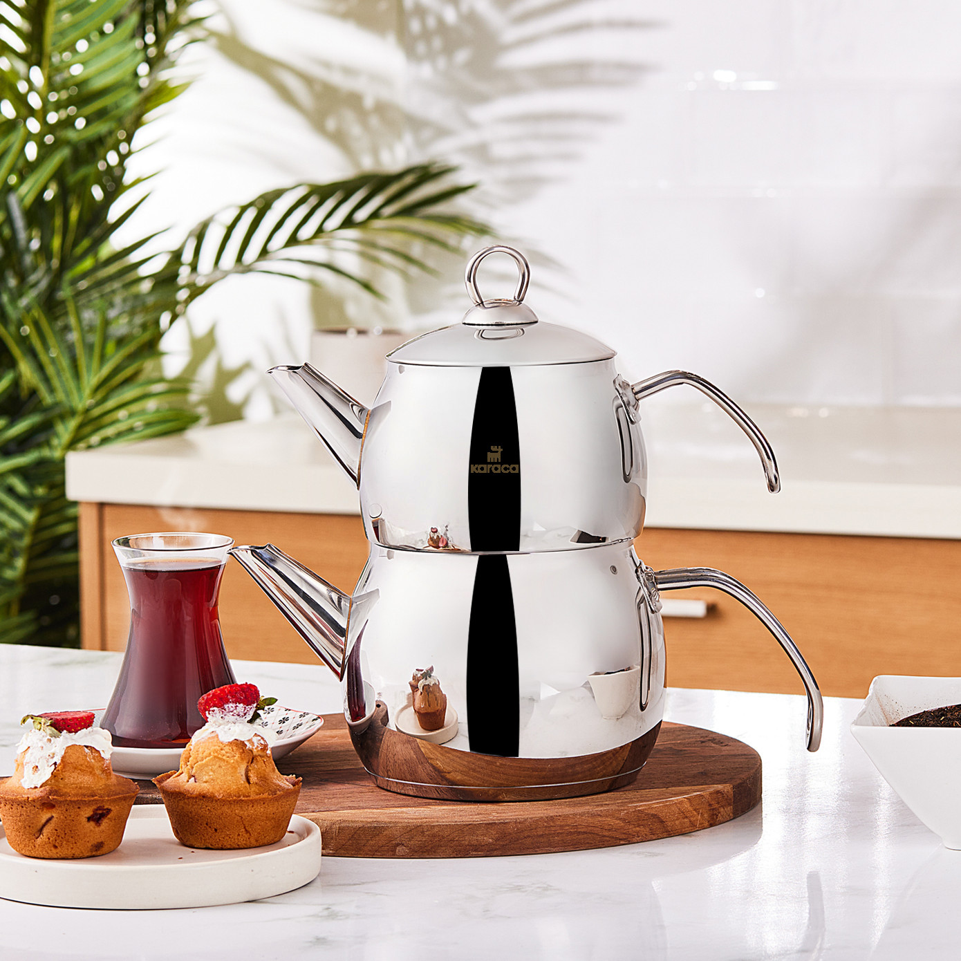 Karaca Belinay Midi Metal Teapot Set